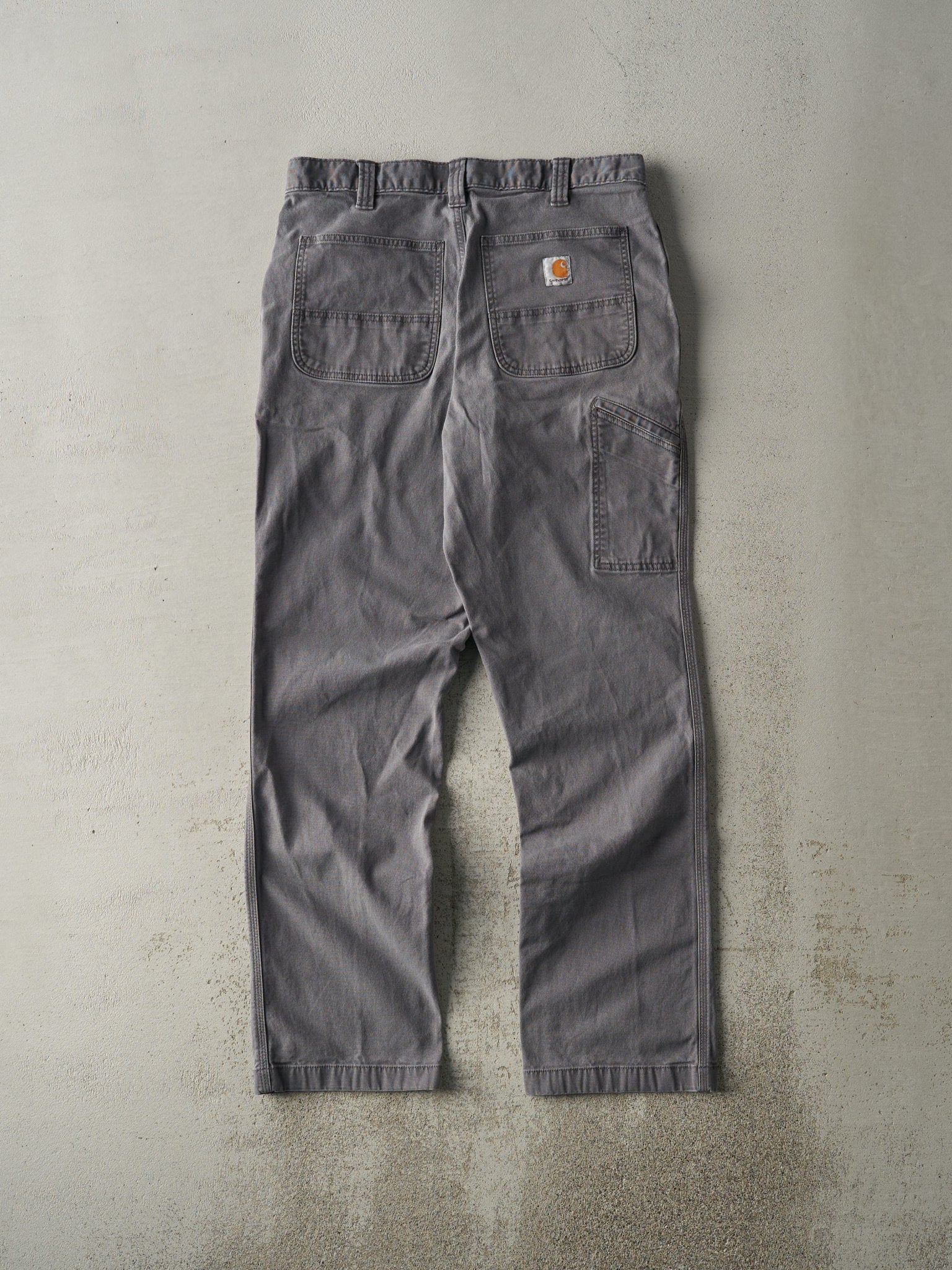 Vintage Y2K Grey Carhartt Lightweight Work Pants (33x32) - Image 2