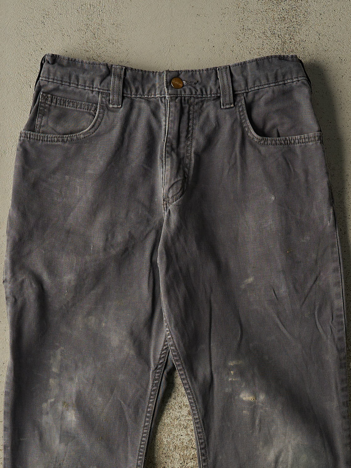 Vintage Y2K Grey Carhartt Slim Fit Work Pants (30x28.5) - Image 3