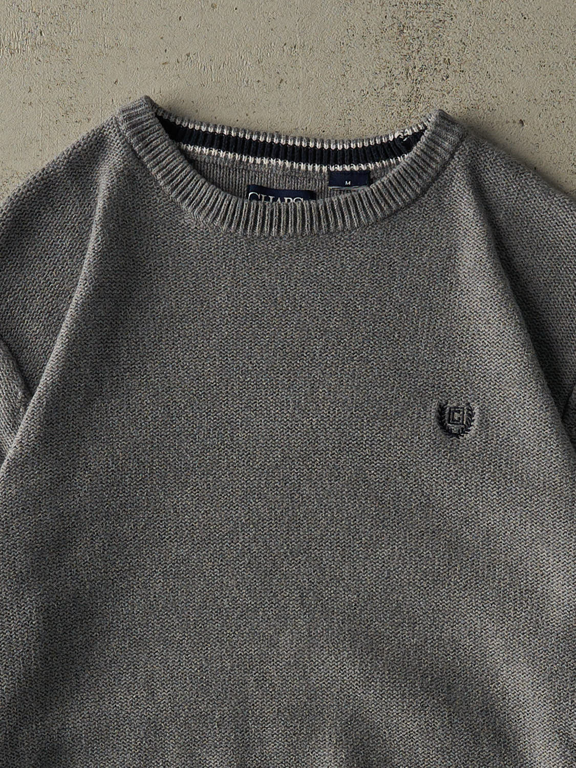 Vintage Y2K Grey Chaps Embroidered Knit (M) - Image 3