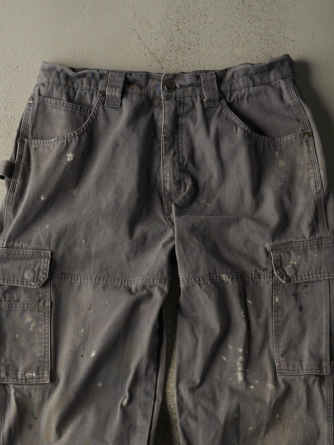 Vintage Y2K Grey Craftsman Cargo Utility Work Pants (34x30) - Image 3