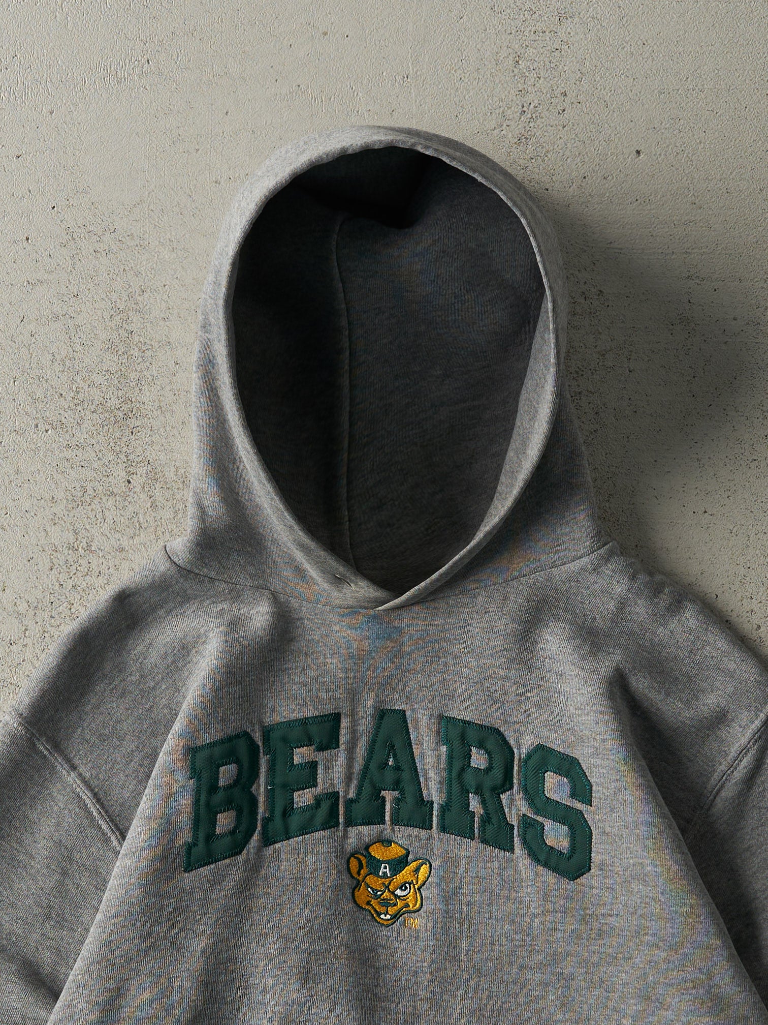 Vintage Y2K Grey Embroidered Bears Russell Athletics Hoodie (S) - Image 2