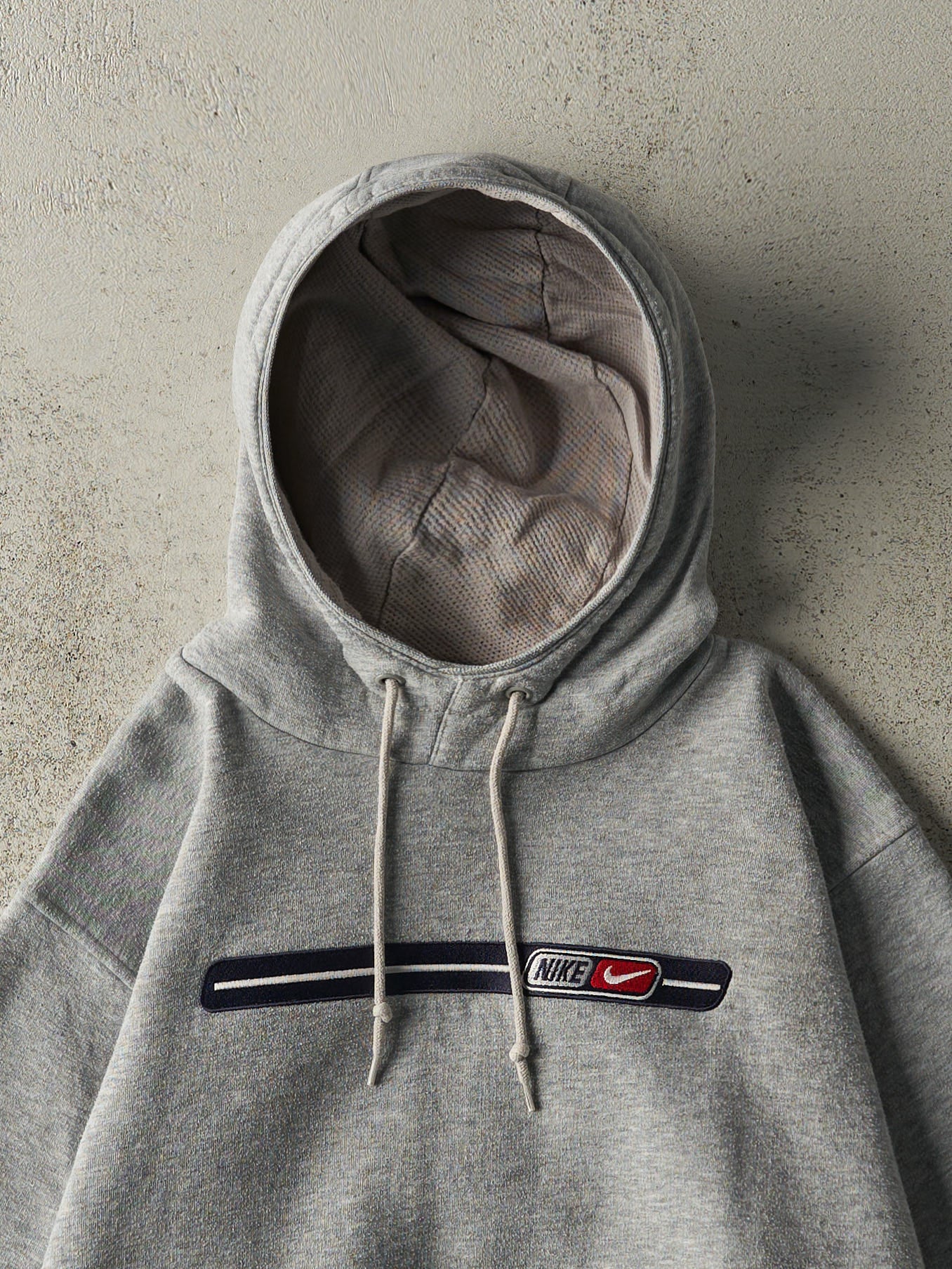 Vintage Y2K Grey Embroidered Nike Hoodie (S/M) - Image 2