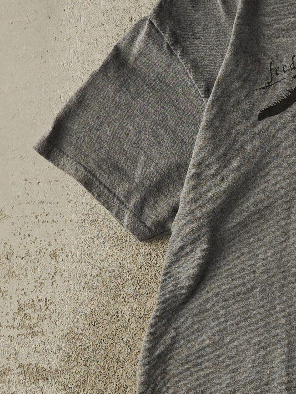 Vintage Y2K Grey "Sell The Vatican" Slogan Tee (XS/S) - Image 3