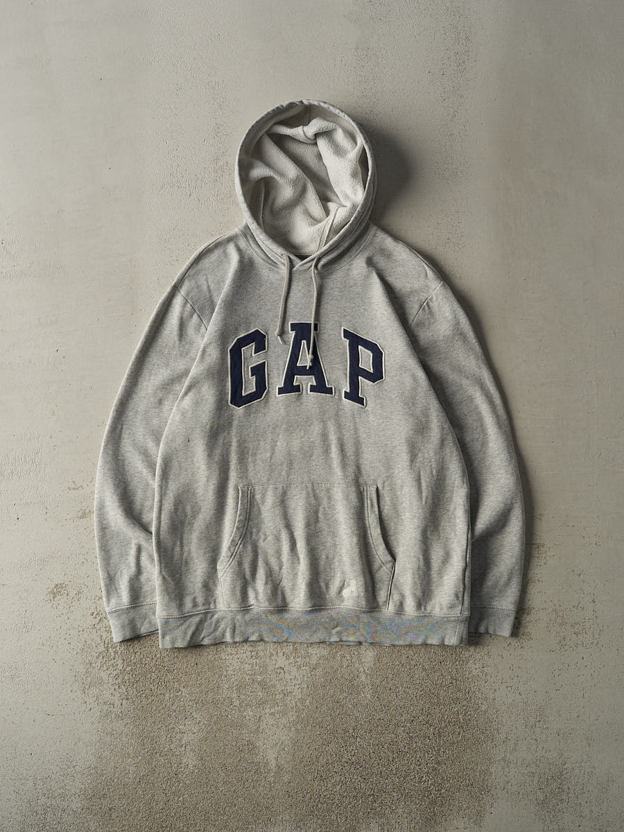 Vintage Y2K Grey Gap Embroidered Logo Hoodie (XXL)