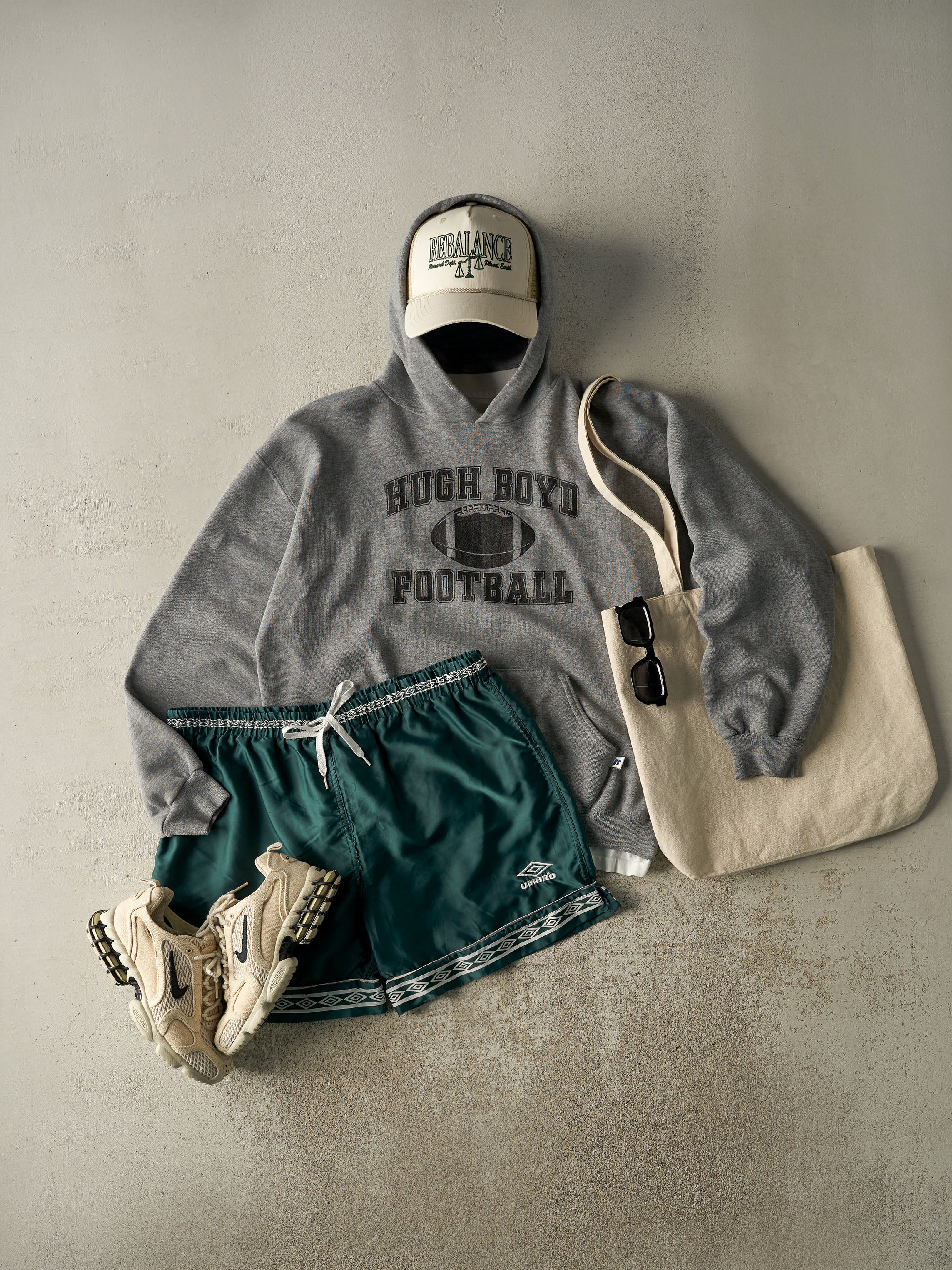 Vintage Y2K Grey Hugh Boyd Football Russell Athletic Hoodie (M/L) - Image 2
