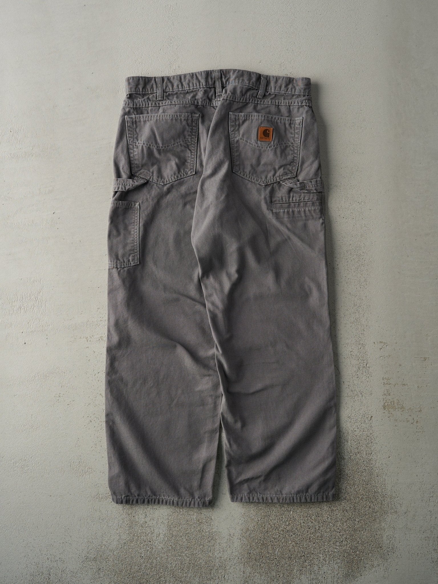 Vintage Y2K Grey Loose Fit Carhartt Light Weight Carpenter Pants (35x29) - Image 3