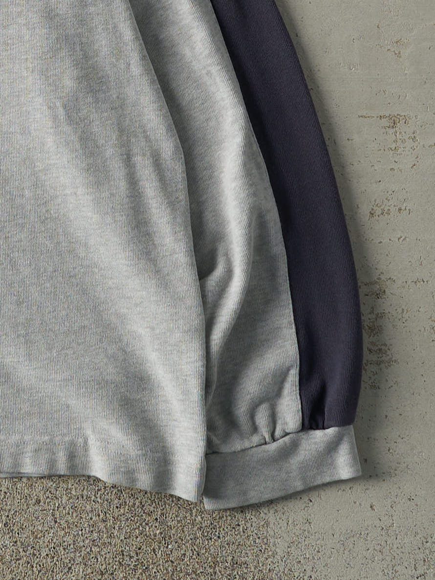 Vintage Y2K Grey & Navy Eddie Bauer Thermal Long Sleeve (M) - Image 3