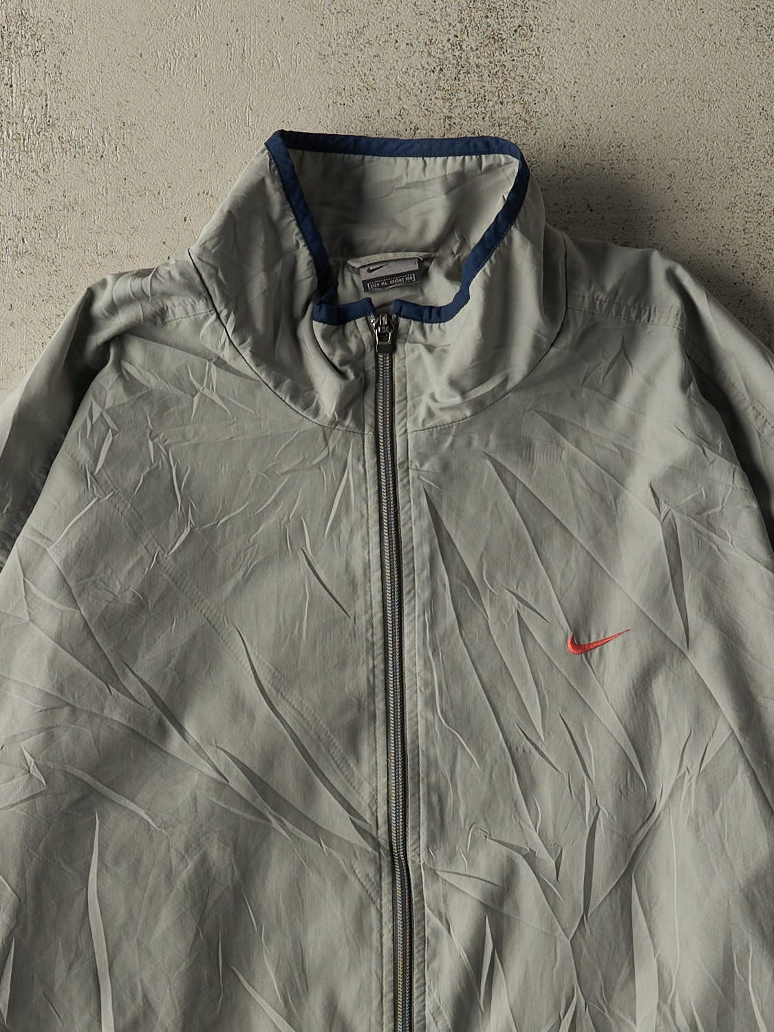Vintage Y2K Grey & Navy Nike Windbreaker Jacket (XL/XXL) - Image 2