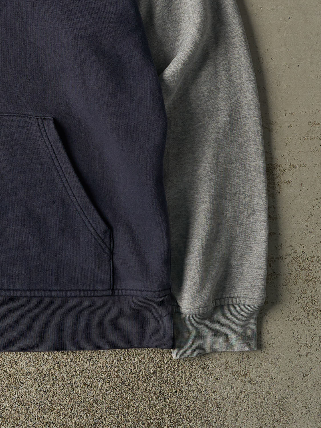 Vintage Y2K Grey & Navy Reebok Embroidered Hoodie (M/L) - Image 4