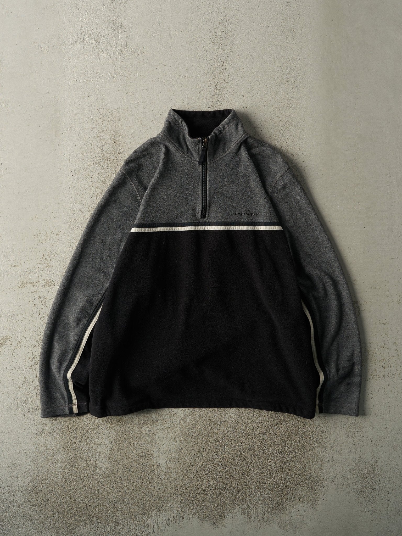 Vintage Y2K Grey & Black Old Navy Quarter Zip Fleece (L)