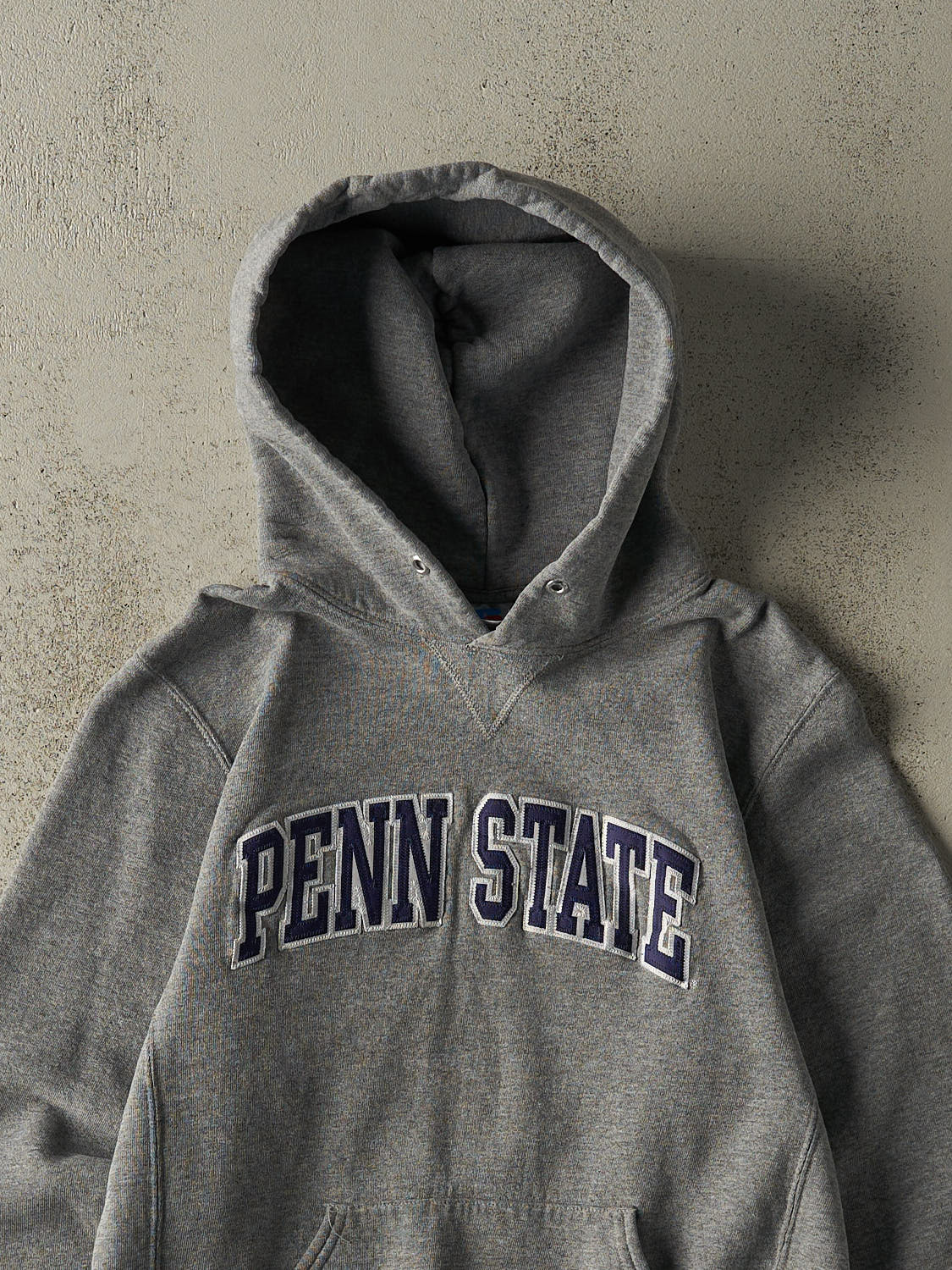 Vintage Y2K Grey Russell Athletic Penn State Embroidered Hoodie (XS/S) - Image 2