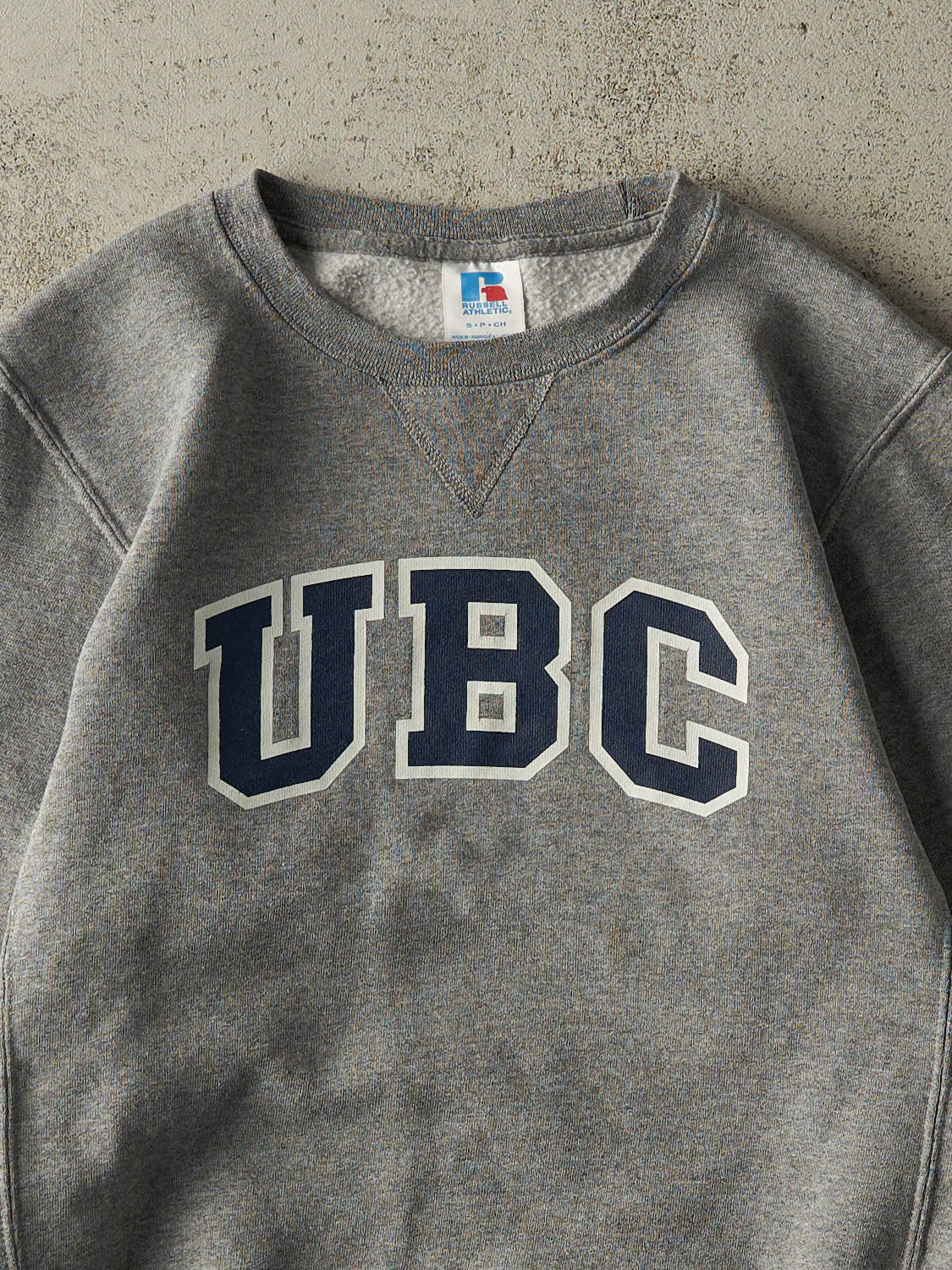 Vintage Y2K Grey Russell Athletic UBC Crewneck (XS/S) - Image 2