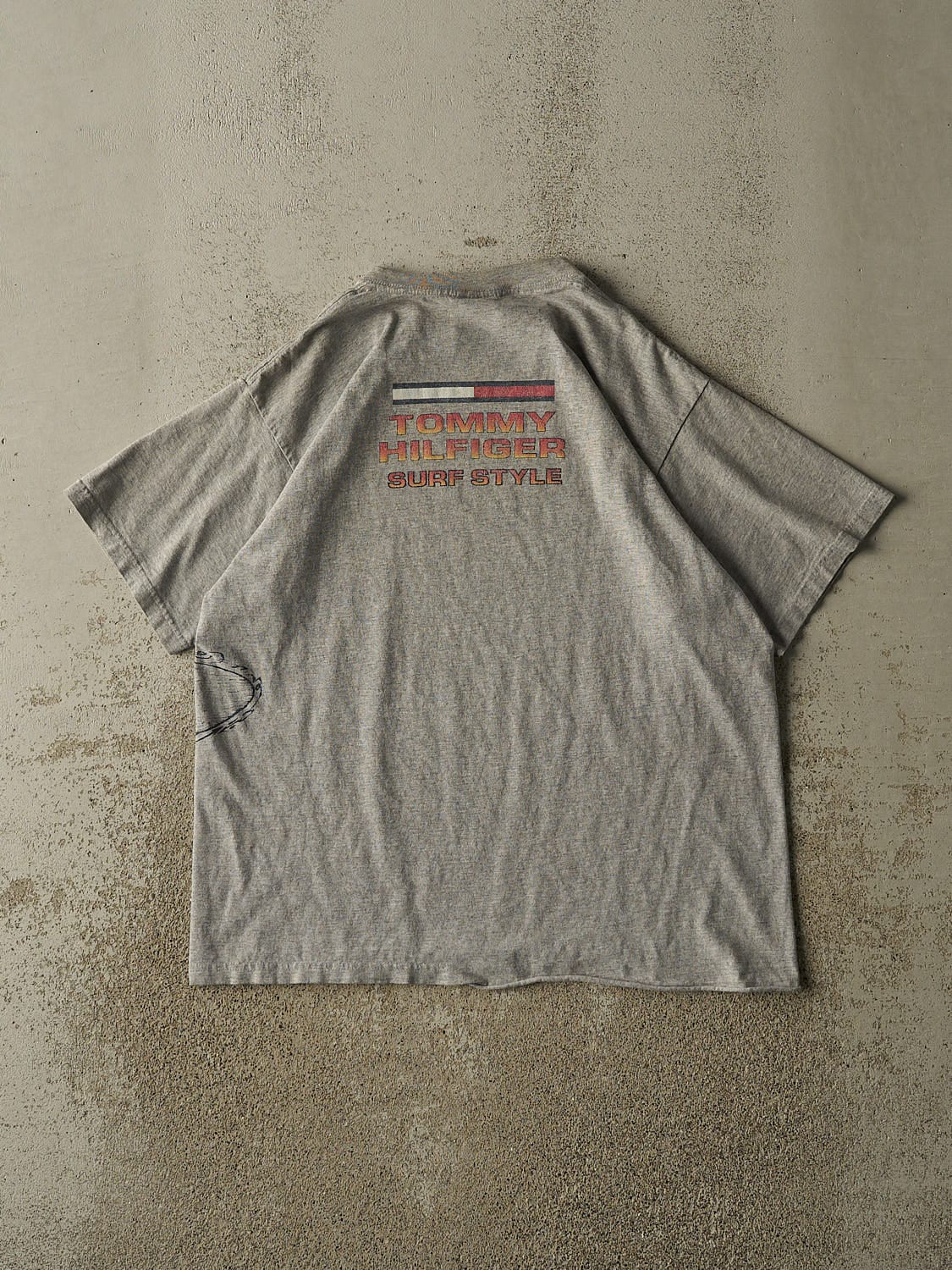 Vintage 90s Grey Tommy Hilfiger Jeans Surf Tee (M/L) - Image 2