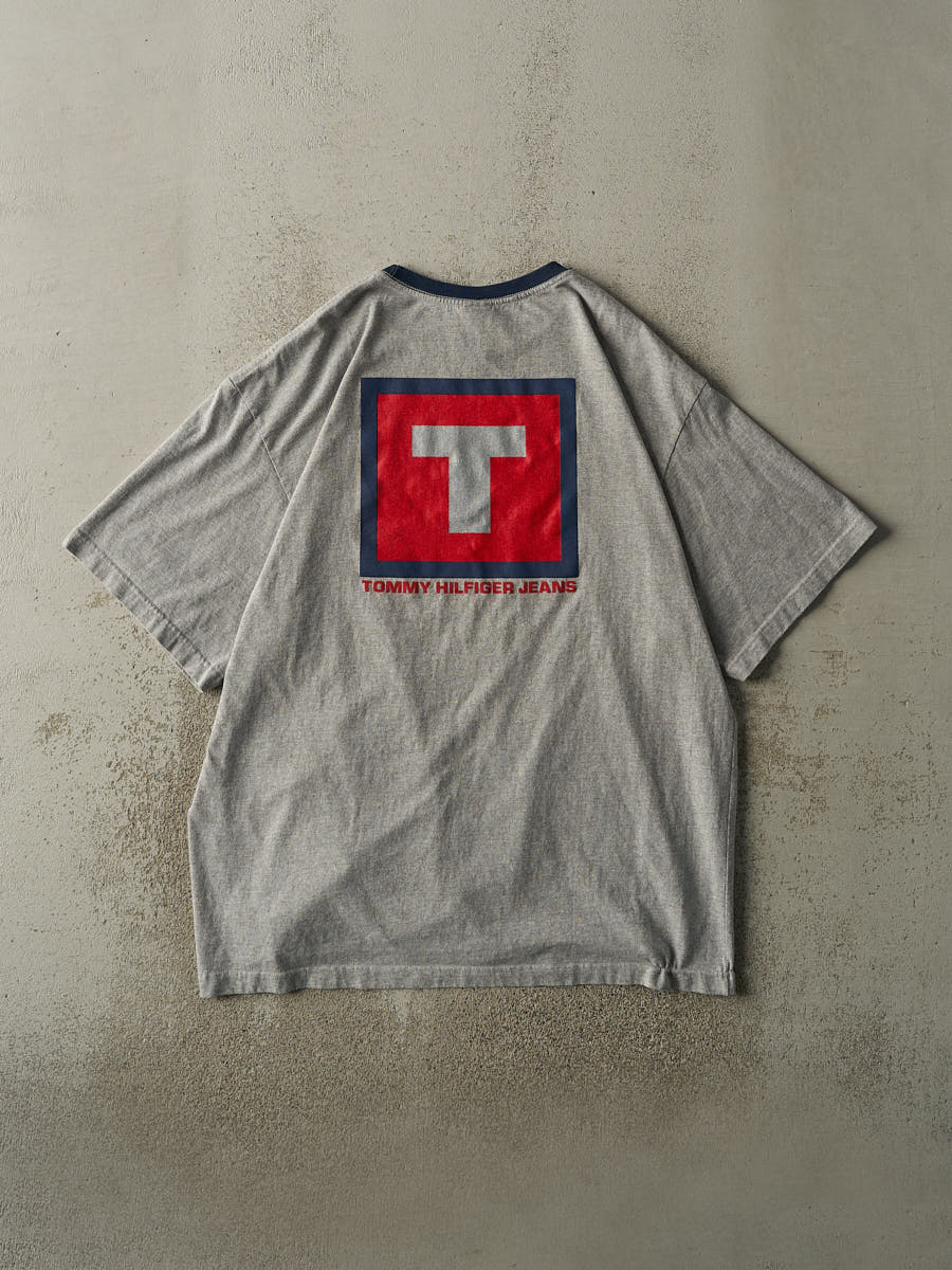 Vintage Y2K Grey Tommy Jeans Tee (XL/XXL) - Image 2