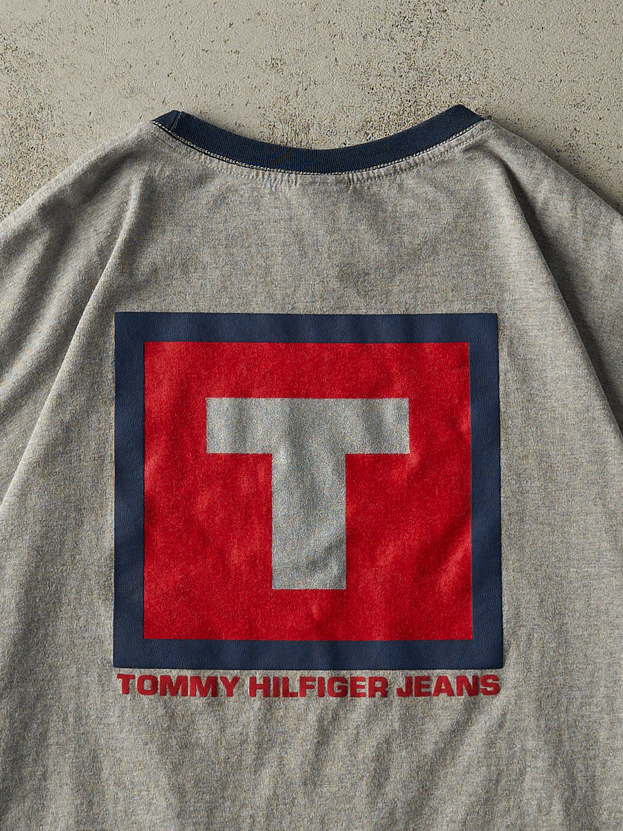 Vintage Y2K Grey Tommy Jeans Tee (XL/XXL) - Image 4