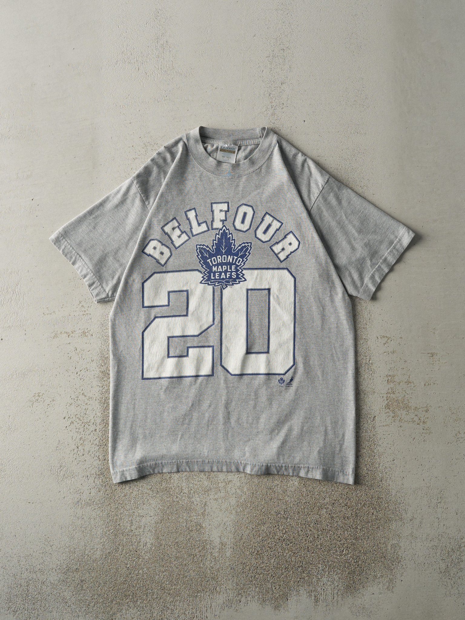 Vintage Y2K Grey Toronto Maple Leafs Ed Belfour Tee (M/L)