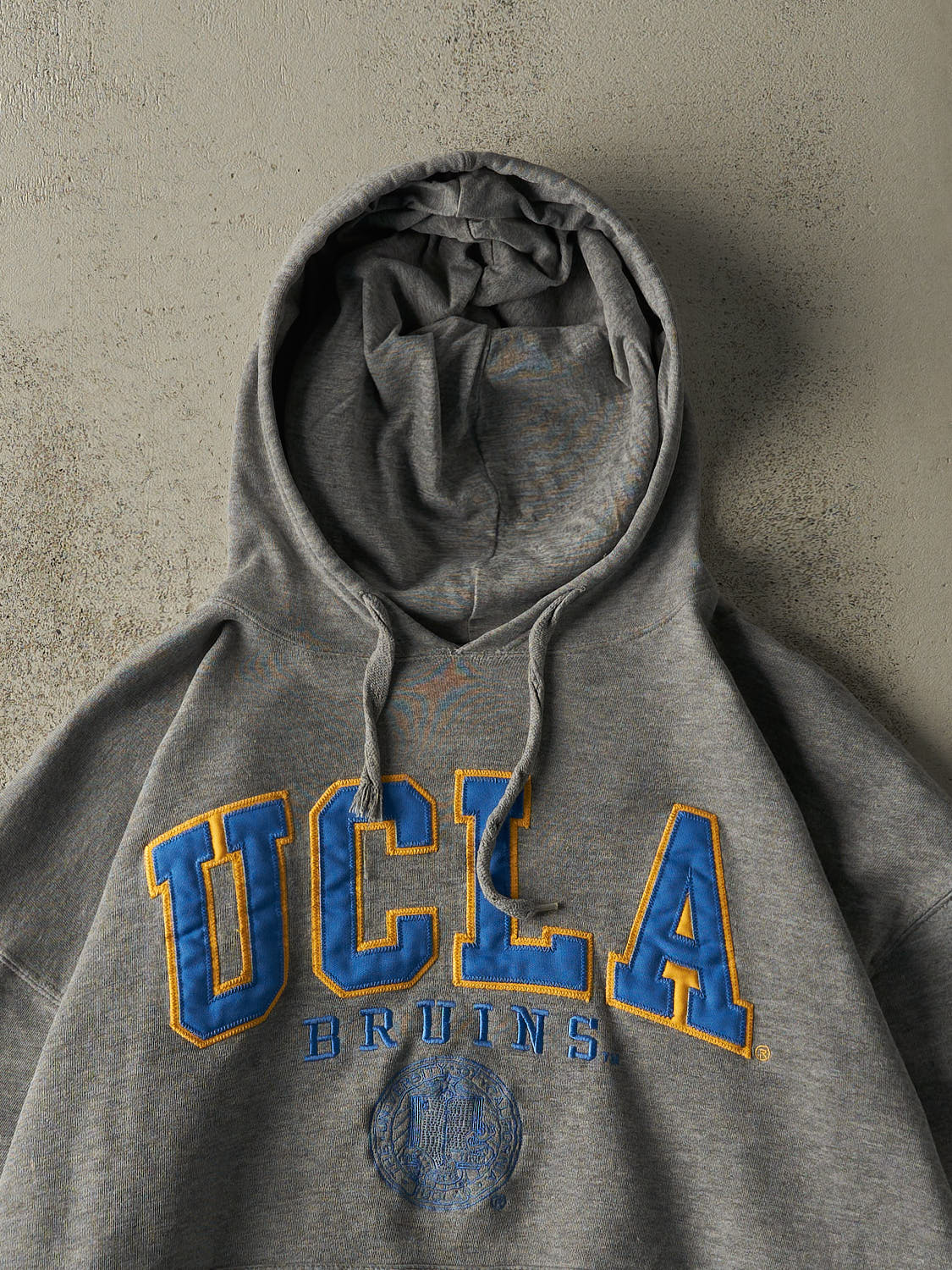 Vintage Y2K Grey UCLA Bruins Embroidered Boxy Hoodie (XL/XXL) - Image 2