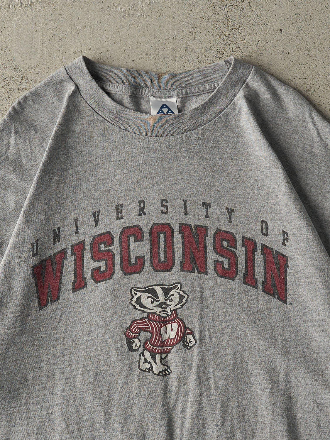 Vintage Y2K Grey University of Wisconsin Badgers Tee (XXL) - Image 2