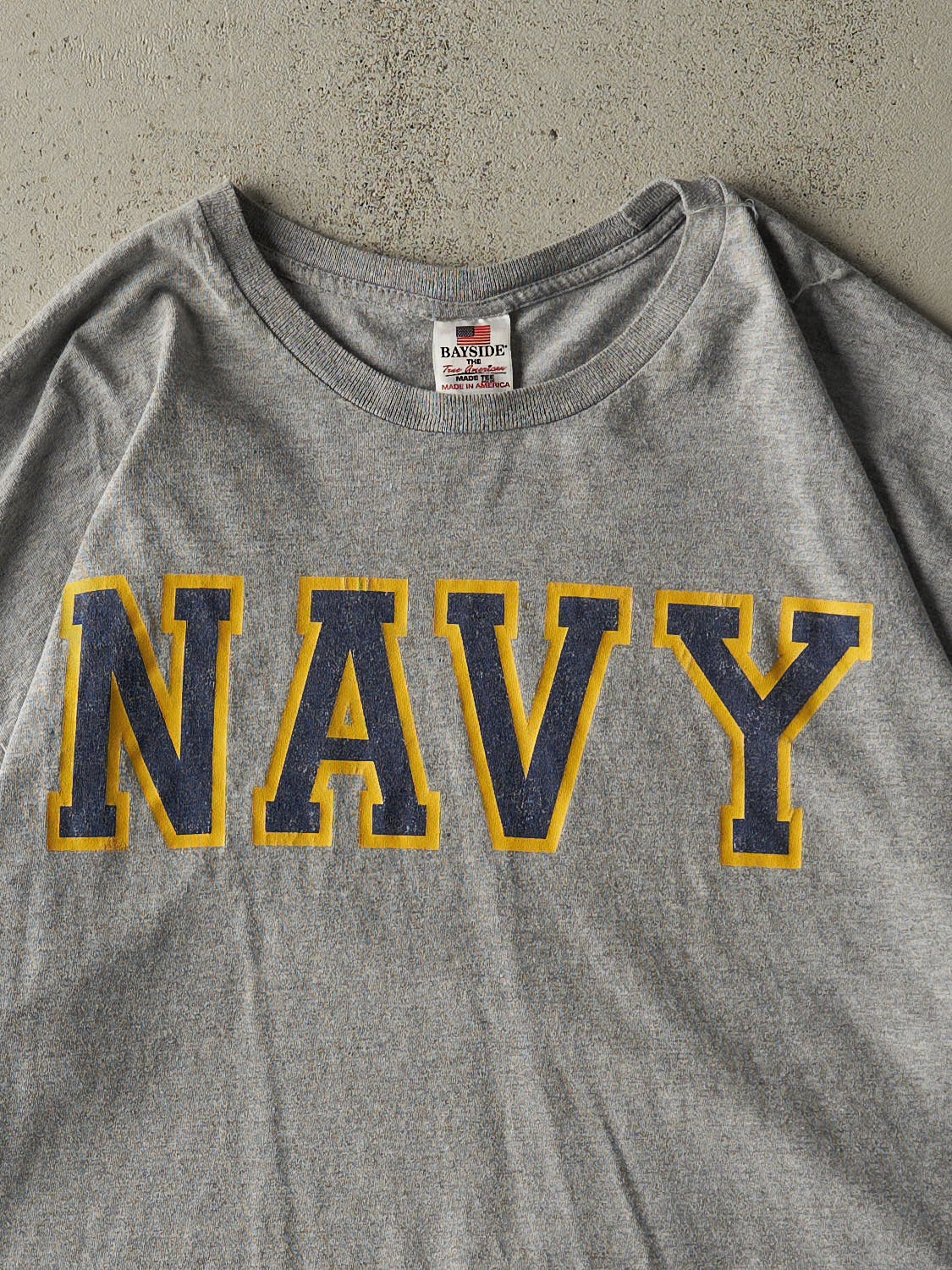 Vintage Y2K Grey US Navy Tee (XL) - Image 2
