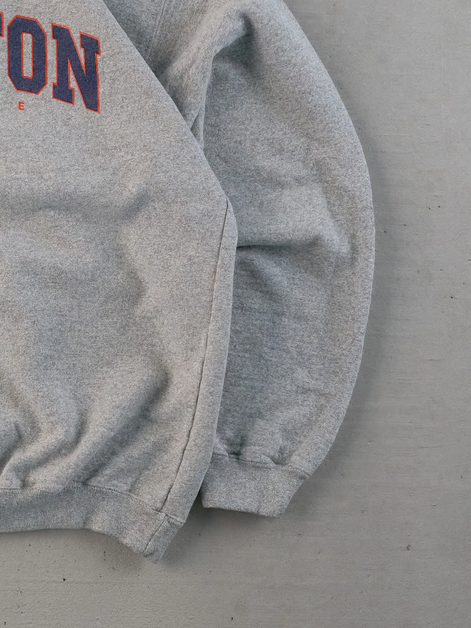Vintage 90s Grey Wheaton College Crewneck (S/M) - Image 3