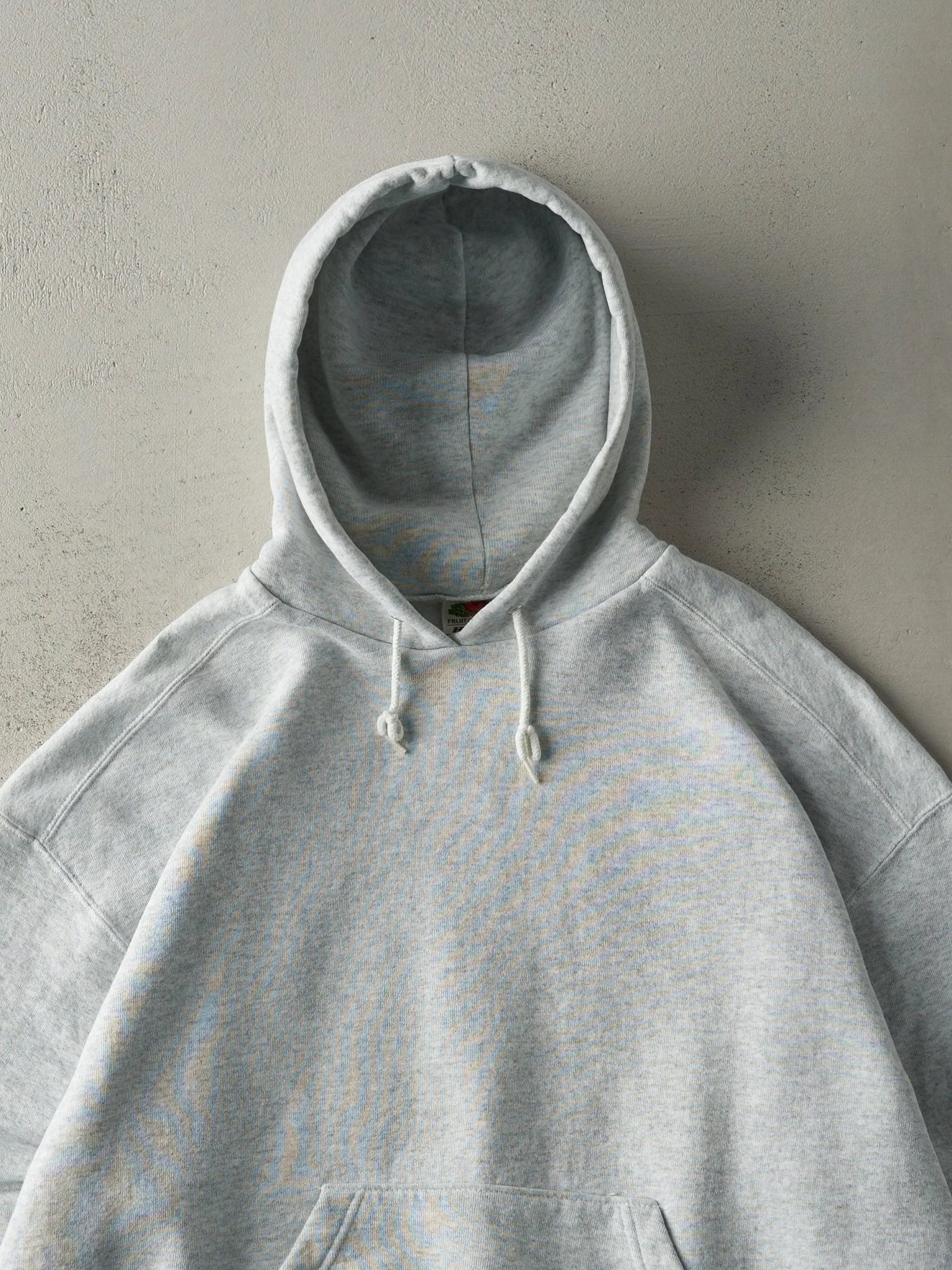 Vintage Y2K Heather Grey Blank Boxy Hoodie (L/XL) - Image 3