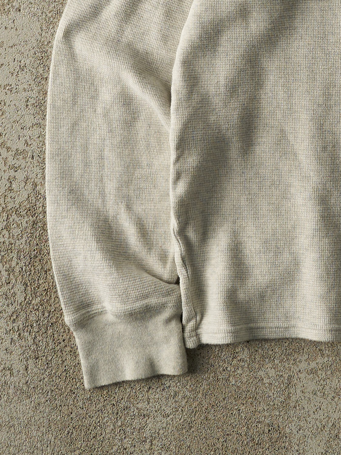 Vintage Y2K Heather Grey Polo Ralph Lauren Thermal Long Sleeve (M/L) - Image 3