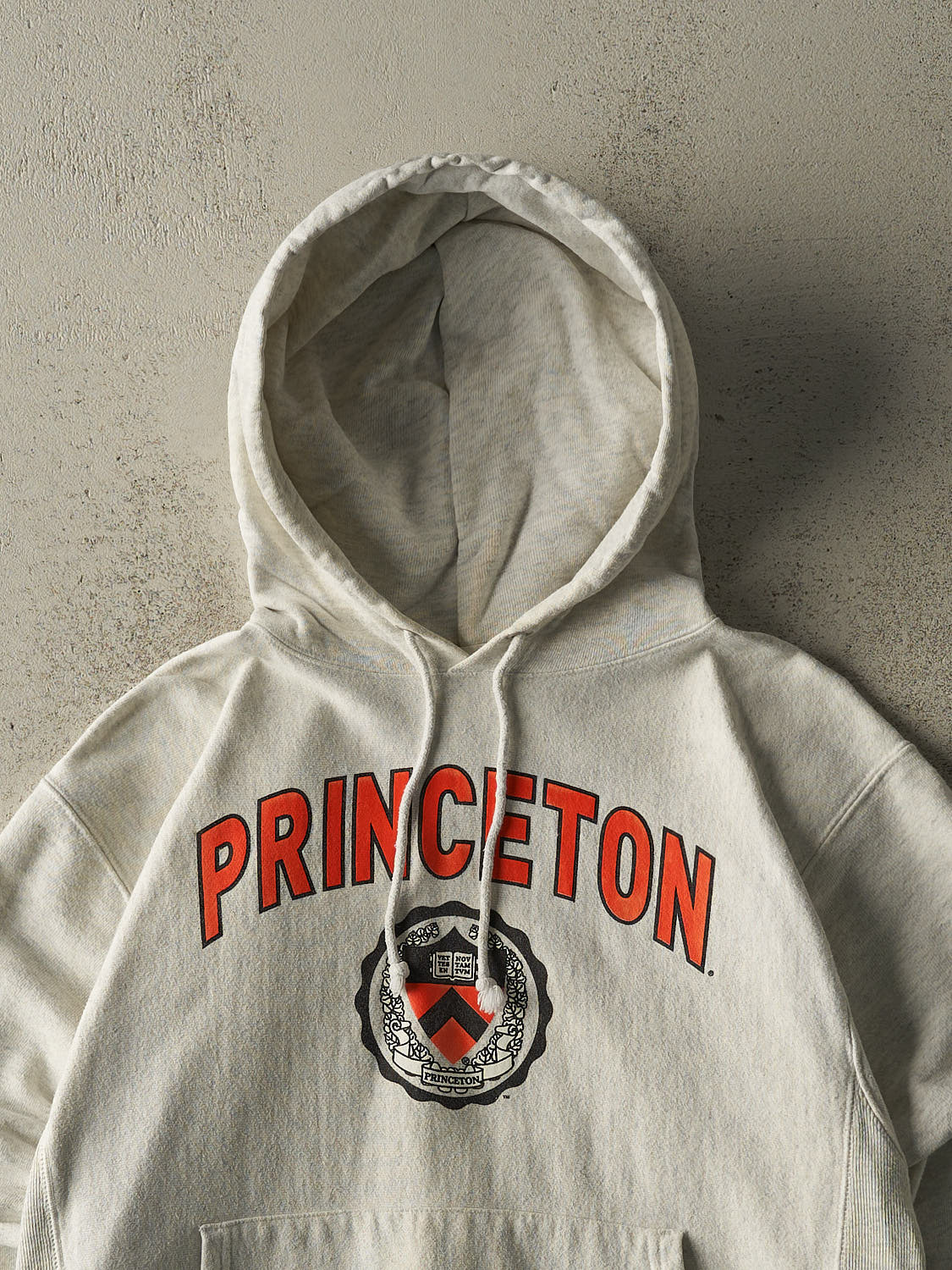 Vintage Y2K Heather Grey Princeton University Champion Reverse Weave Hoodie (M/L) - Image 2