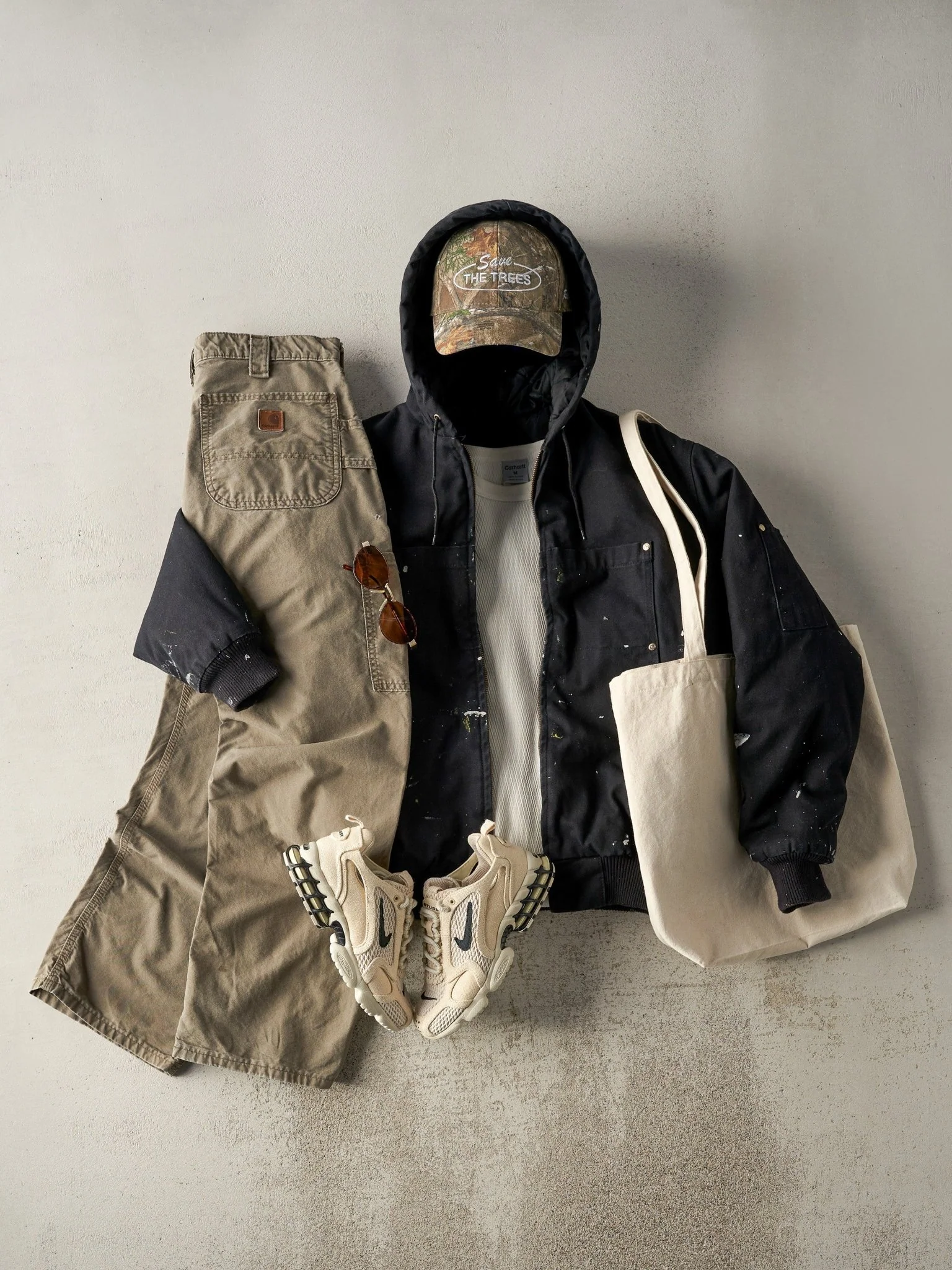 Vintage Y2K Light Brown Dungaree Fit Carhartt Lightweight Carpenter Pants (32x29) - Image 2