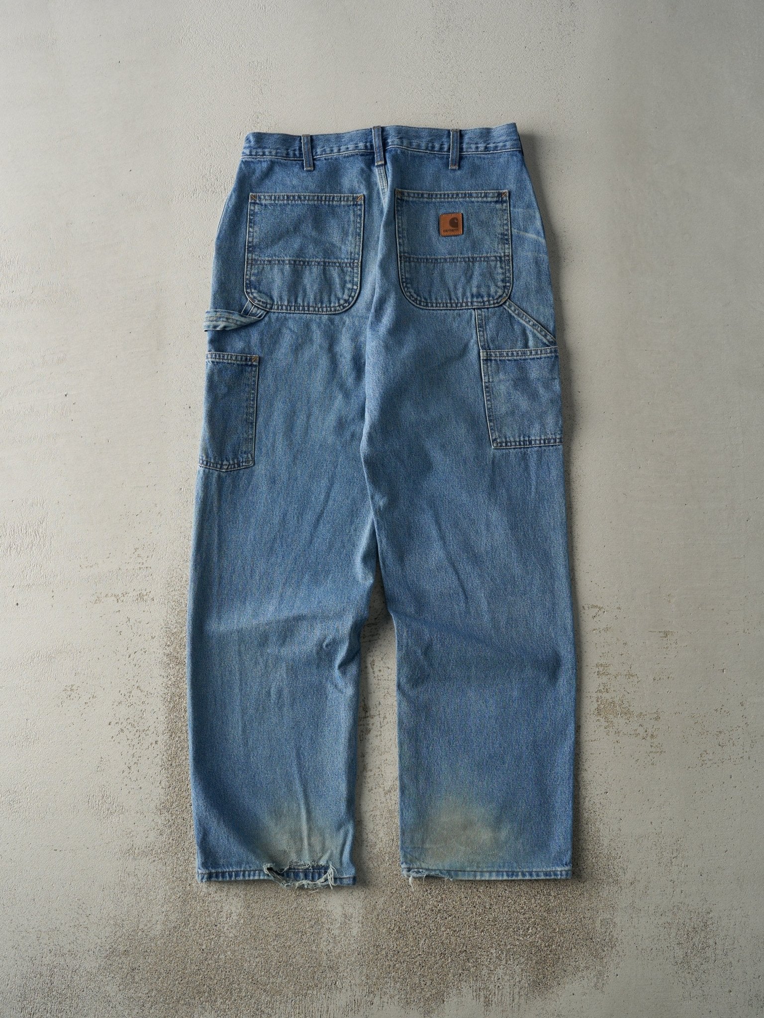 Vintage Y2K Light Wash Carhartt Denim Carpenter Pants (32x31.5) - Image 3