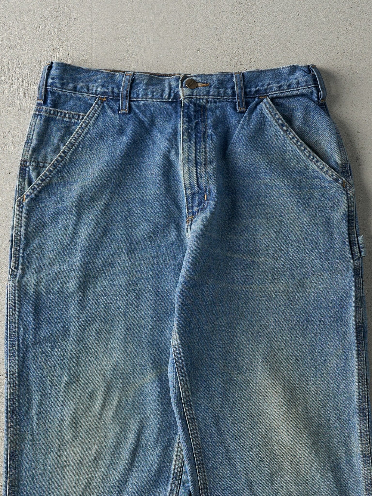 Vintage Y2K Light Wash Carhartt Denim Carpenter Pants (32x31.5) - Image 4