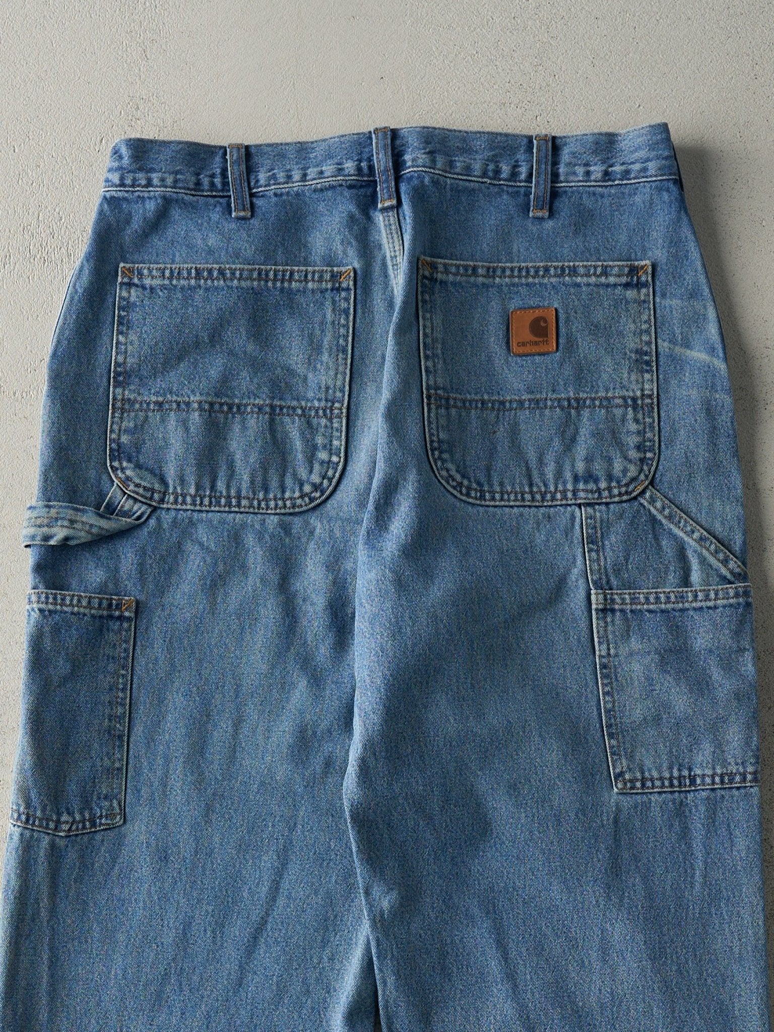 Vintage Y2K Light Wash Carhartt Denim Carpenter Pants (32x31.5) - Image 5