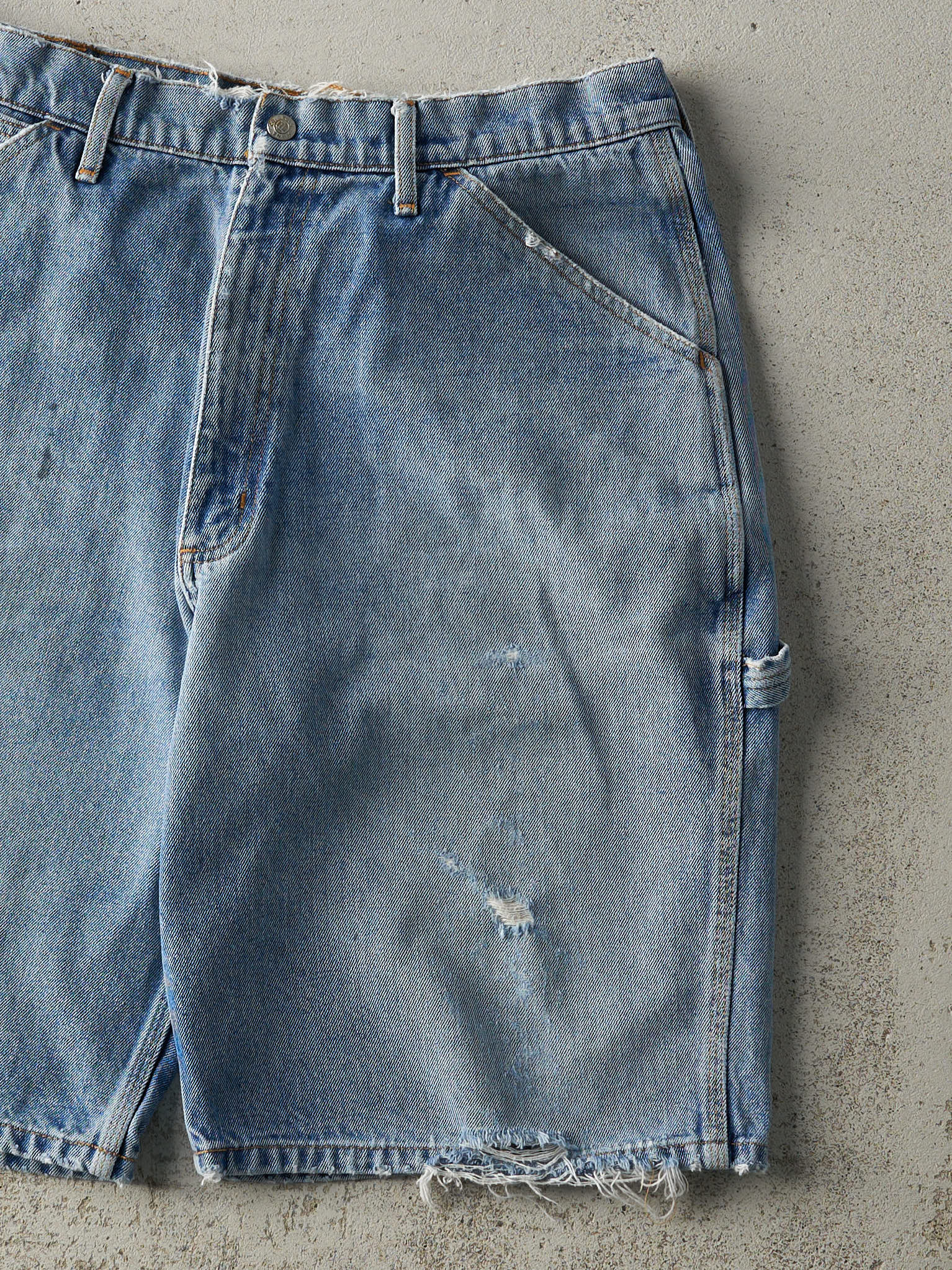 Vintage Y2K RARE Light Wash Polo Ralph Lauren Carpenter Jean Shorts (35.5x11) - Image 3