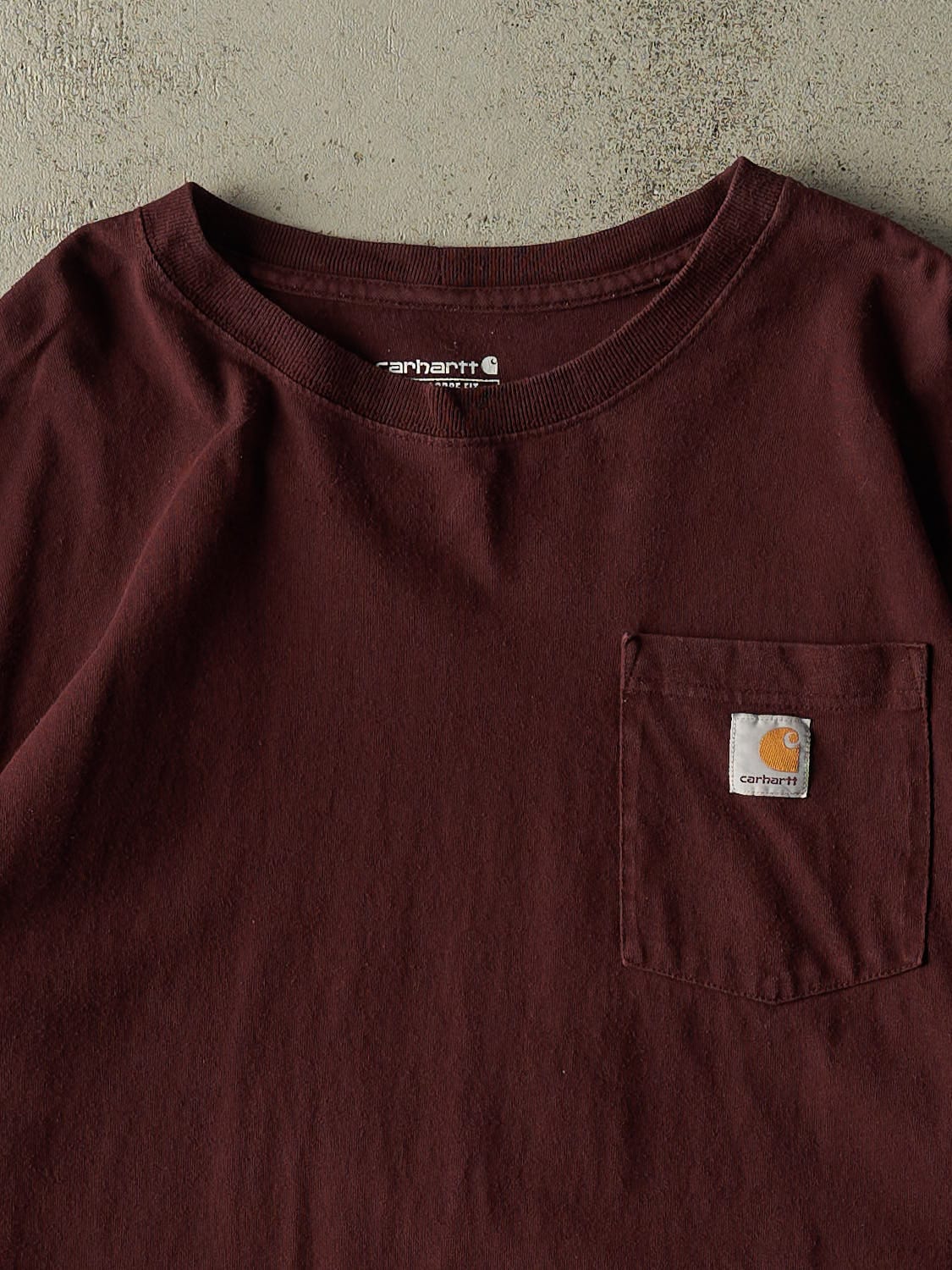 Vintage Y2K Burgundy Carhartt Pocket Long Sleeve (XXL/XXXL) - Image 2