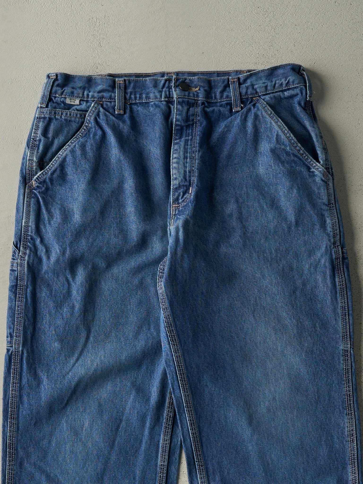 Vintage Y2K Mid Wash Fire Resistant Carhartt Work Jeans (34x33.5) - Image 4
