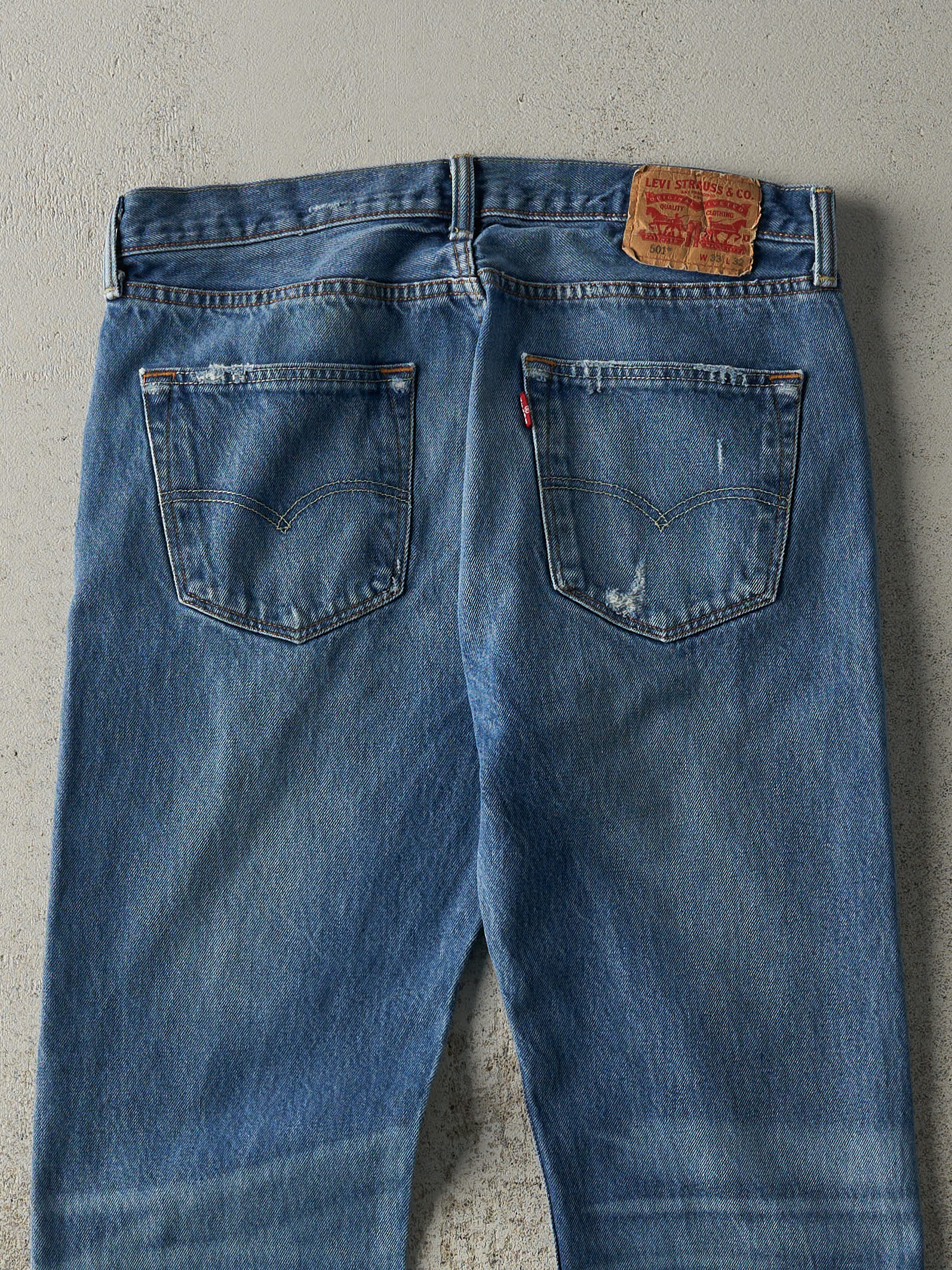 Vintage Y2K Mid Wash Levi's 501 Jeans (34x31.5) - Image 5