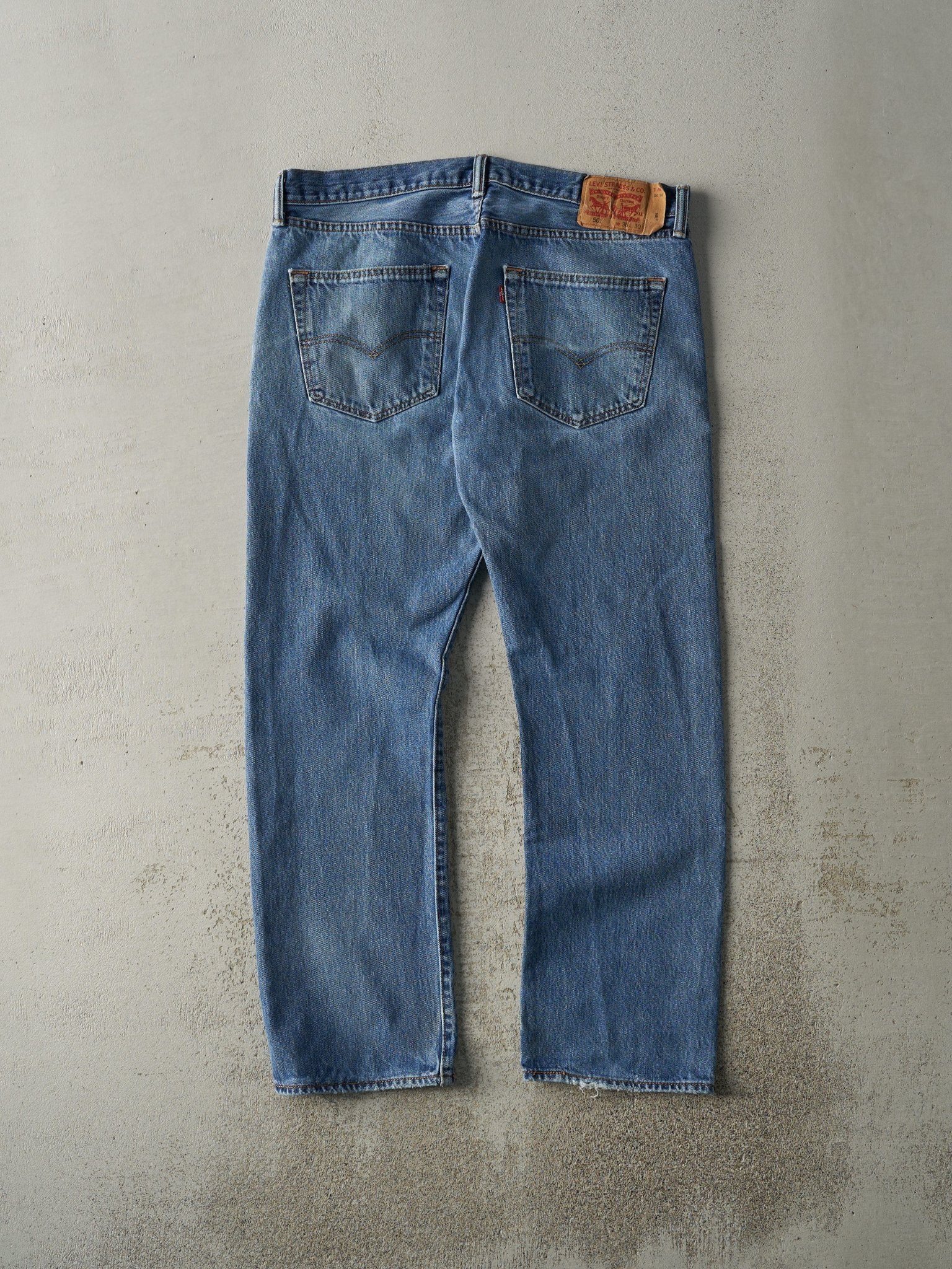 Vintage Y2K Mid Wash Levi's 501 Jeans (36.5x30) - Image 3