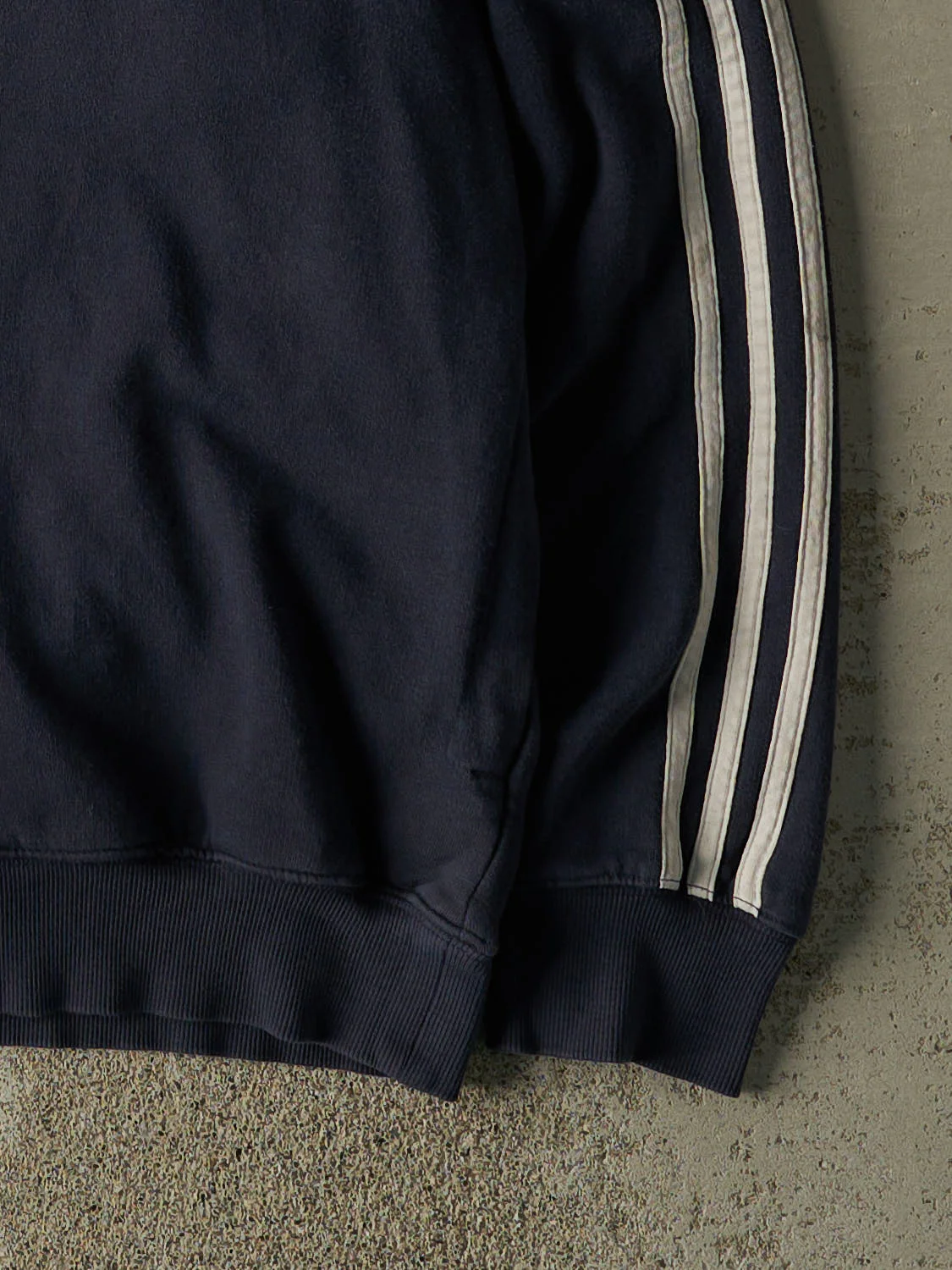 Vintage Y2K Navy Blue Adidas Embroidered Zip Up Hoodie (L/XL) - Image 4