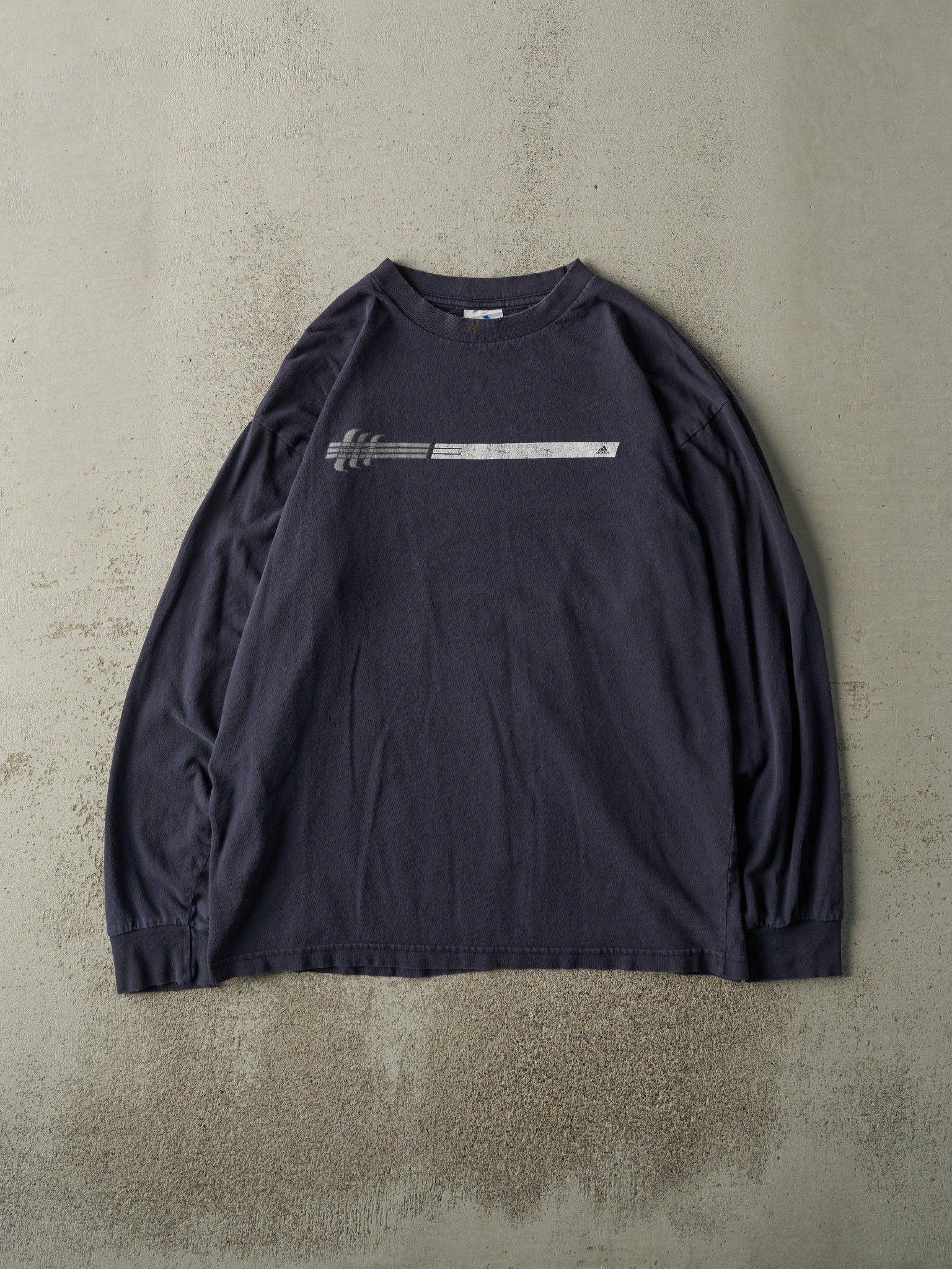 Vintage Y2K Navy Blue Adidas Long Sleeve (L)