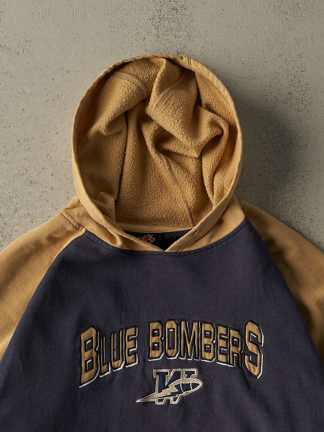 Vintage Y2K Navy Blue & Beige Winnipeg Blue Bombers Hoodie (XXL) - Image 2