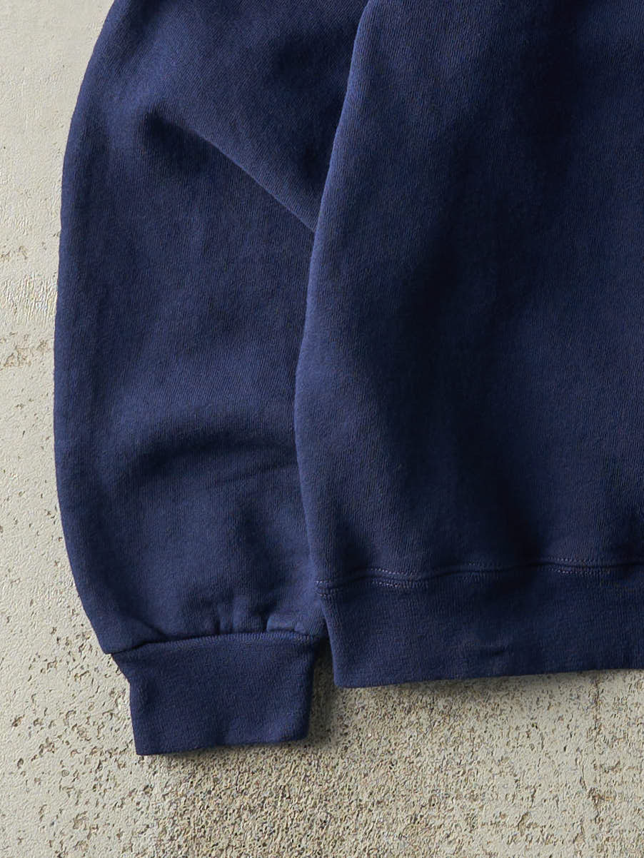 Vintage Y2K Navy Blue Blank Crewneck (M) - Image 3