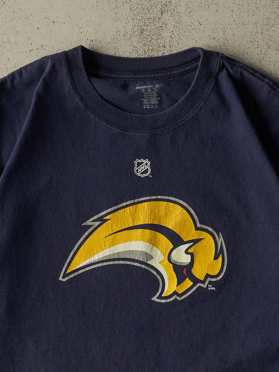 Vintage Y2K Navy Blue Buffalo Sabres #48 Daniel Brier Tee (XXL) - Image 3