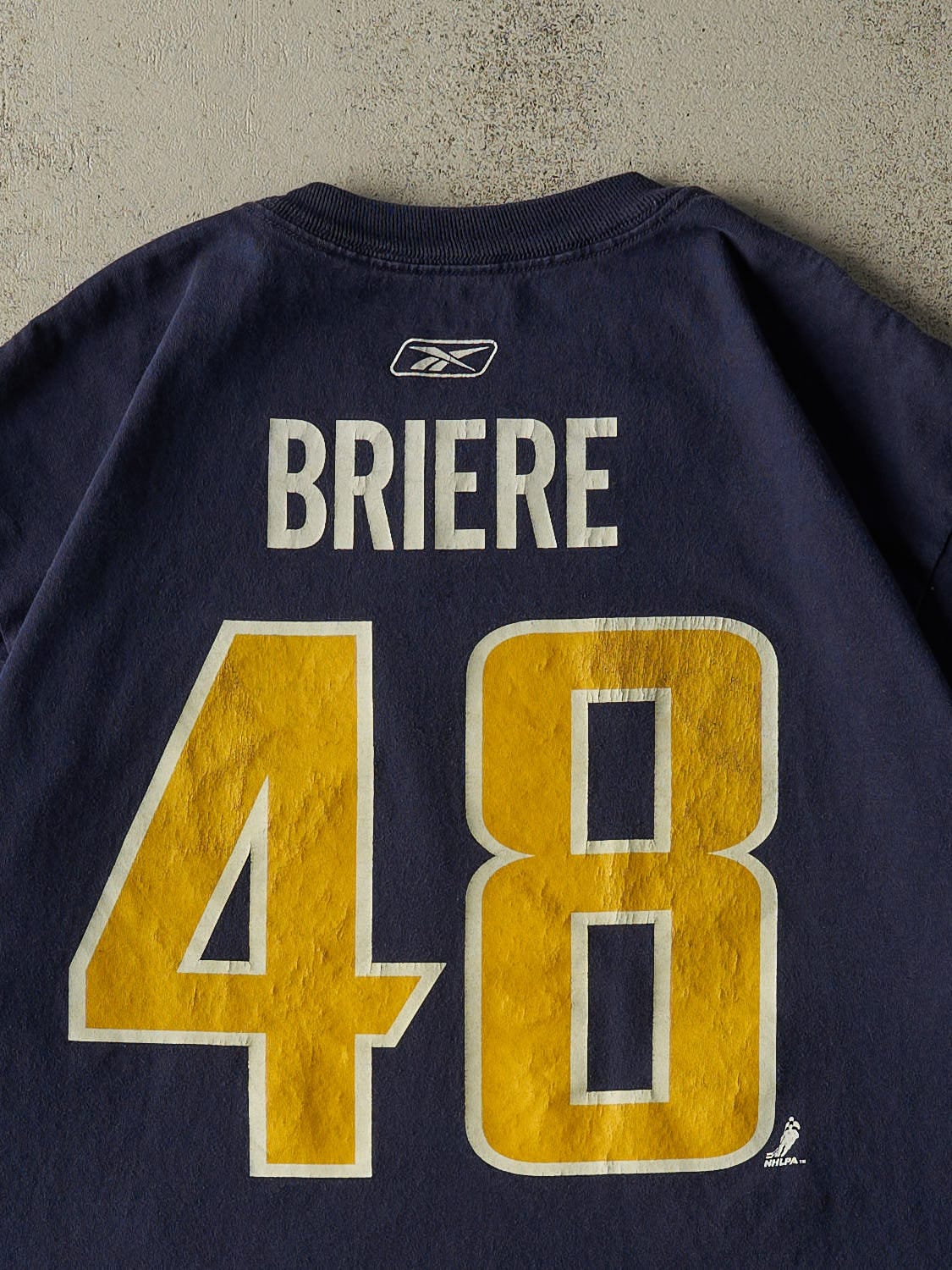 Vintage Y2K Navy Blue Buffalo Sabres #48 Daniel Brier Tee (XXL) - Image 4