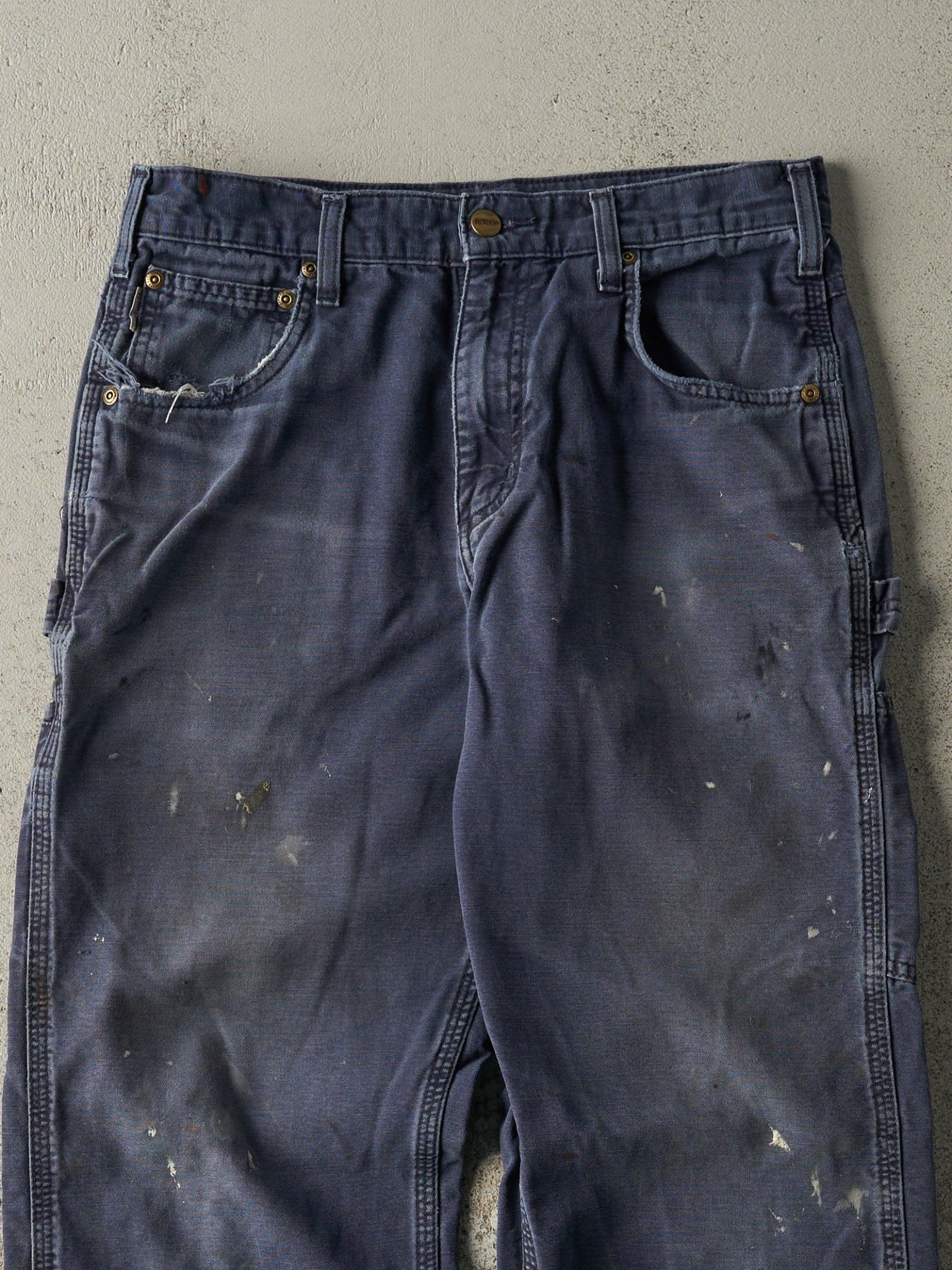 Vintage Y2K Navy Blue Carhartt Carpenter Pants (30x31) - Image 4