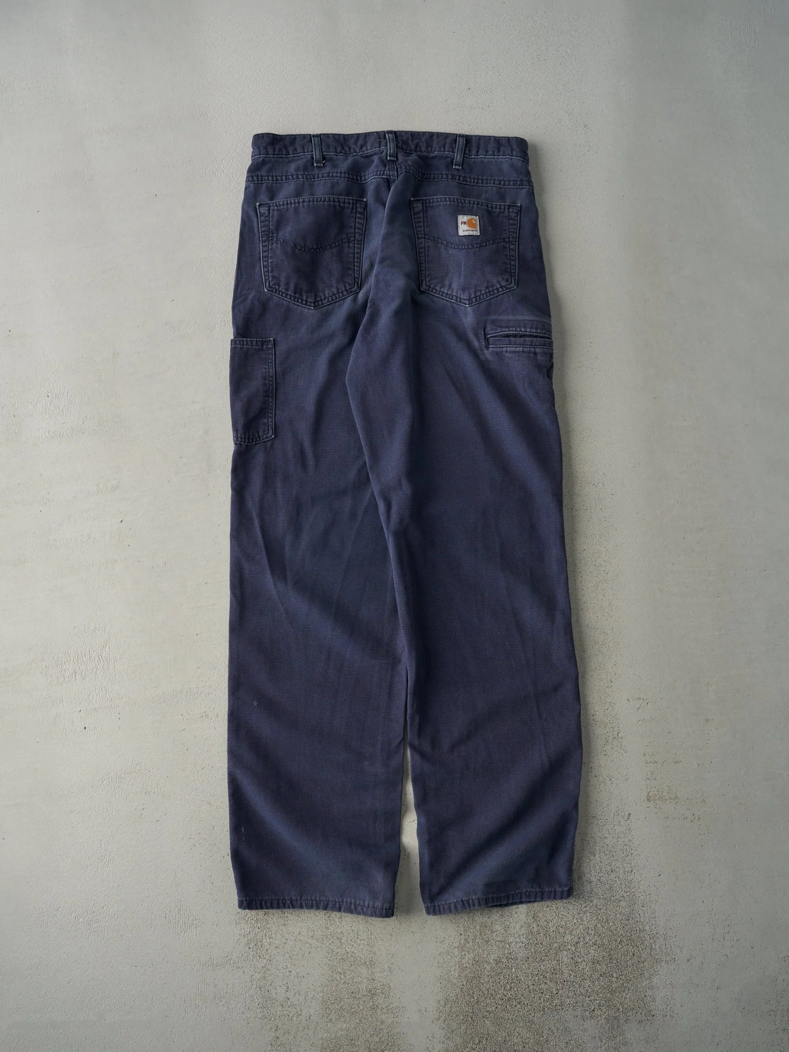 Vintage Y2K Navy Blue Carhartt Fire Resistant Work Pants (34x34) - Image 2