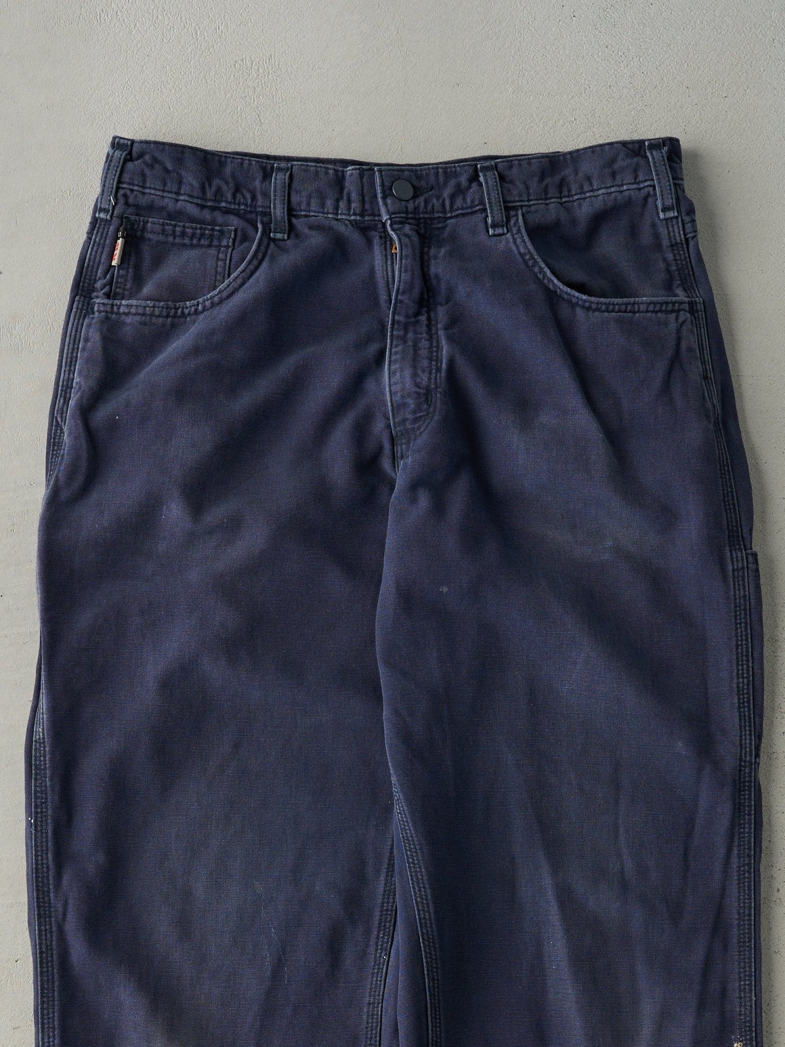Vintage Y2K Navy Blue Carhartt Fire Resistant Work Pants (34x34) - Image 3