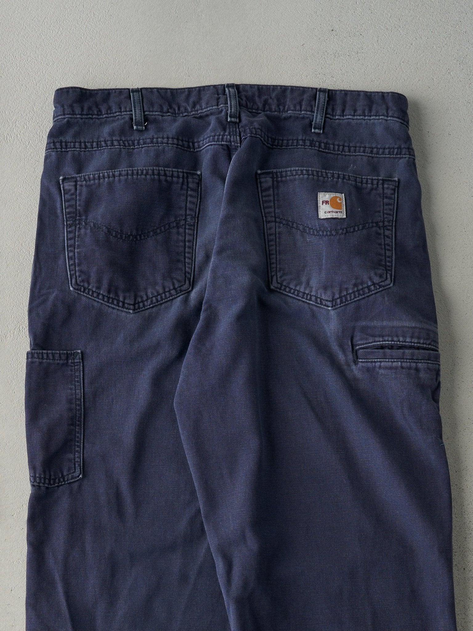 Vintage Y2K Navy Blue Carhartt Fire Resistant Work Pants (34x34) - Image 4