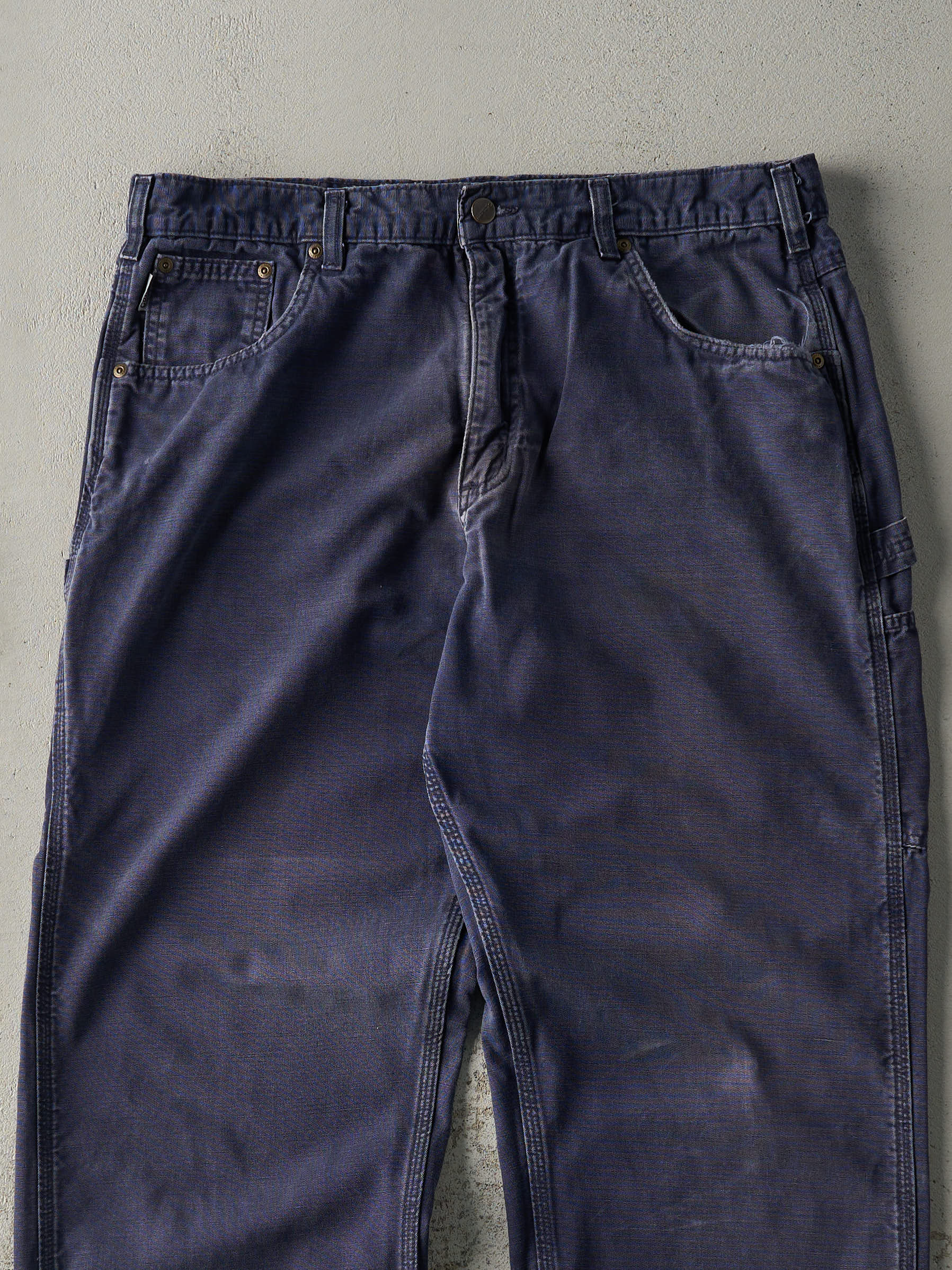 Vintage Y2K Navy Blue Carhartt Lightweight Carpenter Pants (37x31.5) - Image 3
