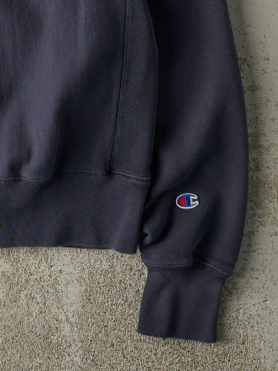 Vintage Y2K Navy Blue Champion Reverse Weave Crewneck (S/M) - Image 3