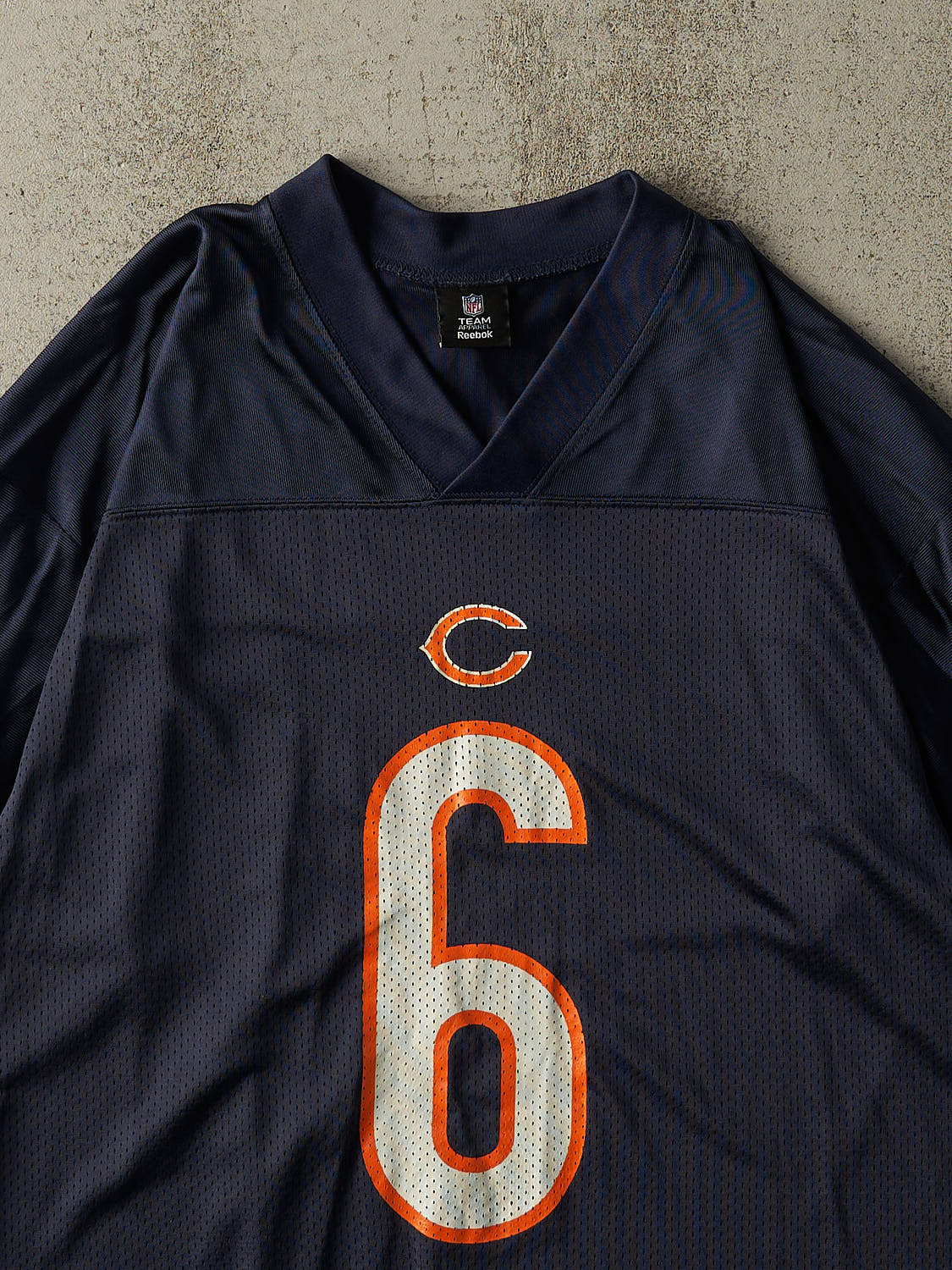 Vintage Y2K Navy Blue Chicago Bears #6 Jay Cutler Cropped Football Jersey (M/L) - Image 3
