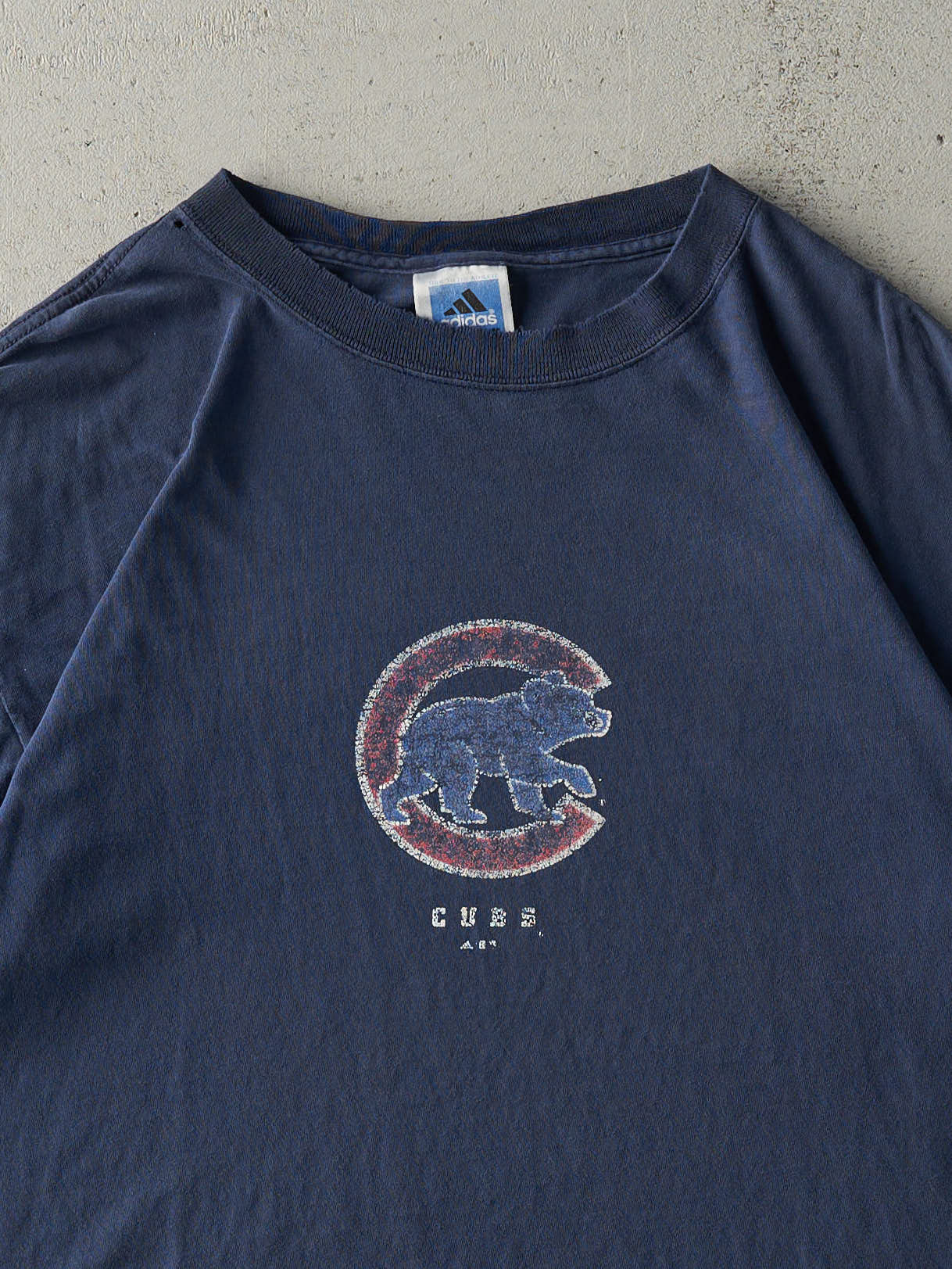 Vintage Y2K Navy Blue Chicago Cubs Adidas Tee (L) - Image 2